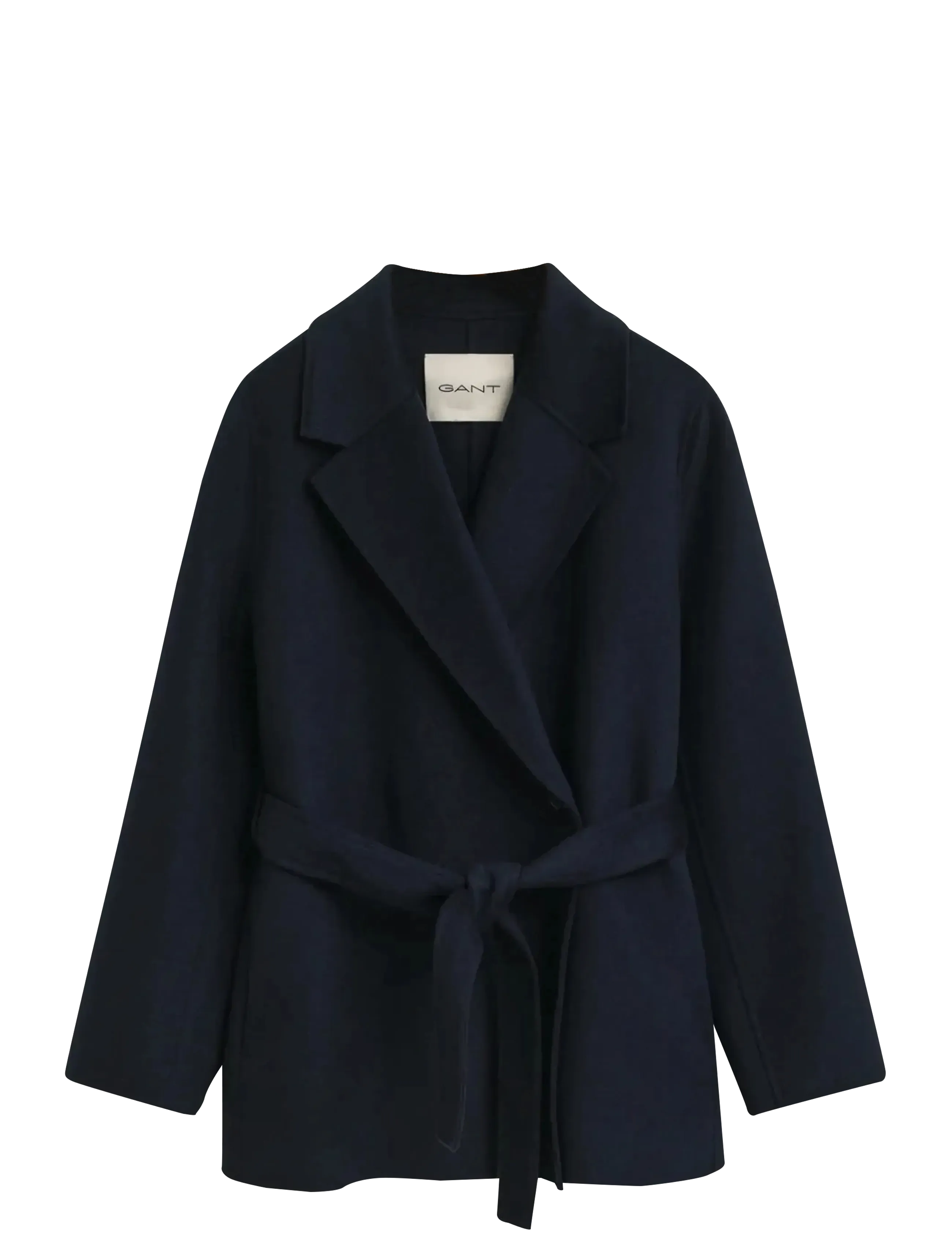 Gant Handstitched Belted Jacket, XL/XXL, Navy, Frakker > Uldfrakker, Dame