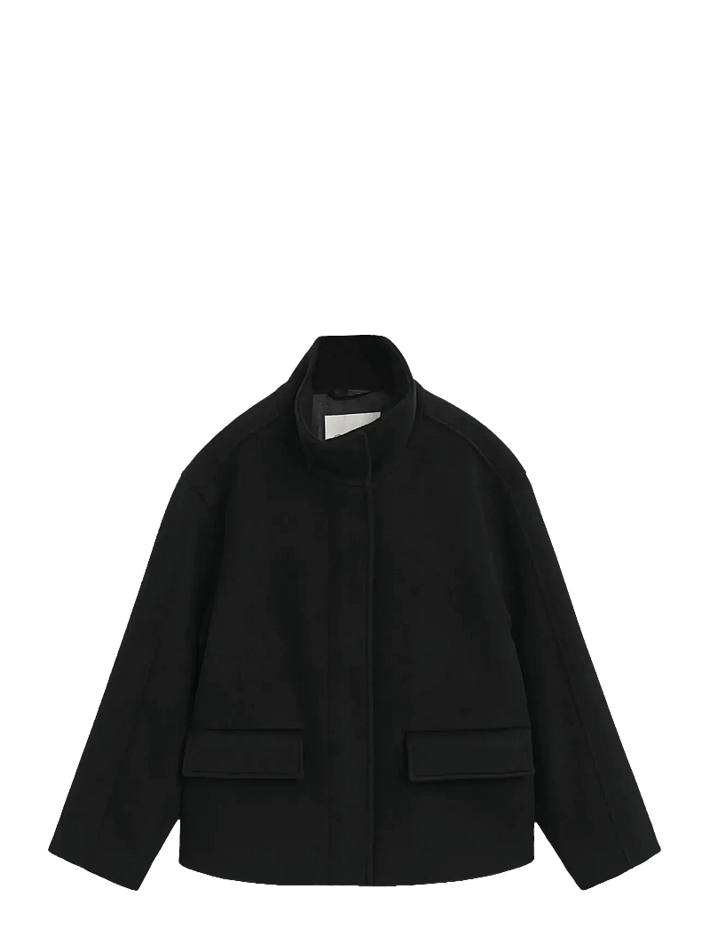 GANT - SHORT WOOL JACKET WITH ZIP - villased jakid - black - 1
