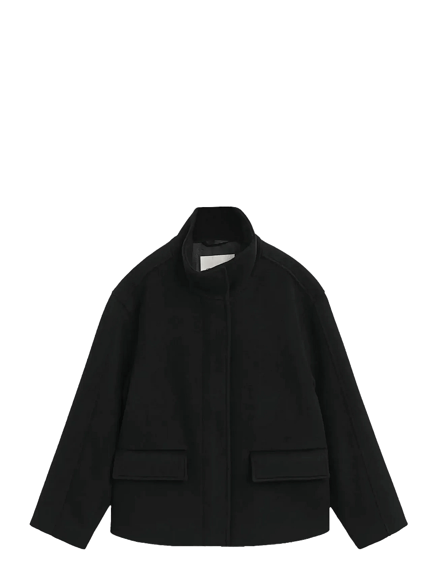 Gant - SHORT WOOL JACKET WITH ZIP - wolljacken - black - 1