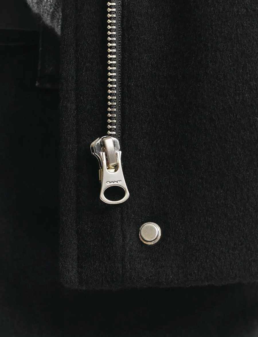 Gant - SHORT WOOL JACKET WITH ZIP - wolljacken - black - 5