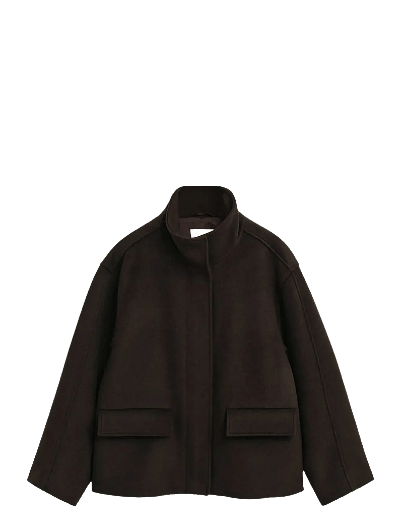 Gant - SHORT WOOL JACKET WITH ZIP - ulljackor - deep brown - 1
