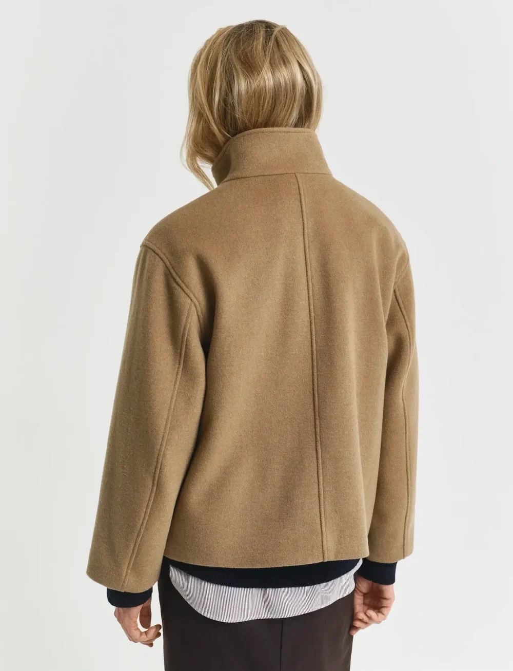 GANT - SHORT WOOL JACKET WITH ZIP - uldjakker - warm khaki - 2