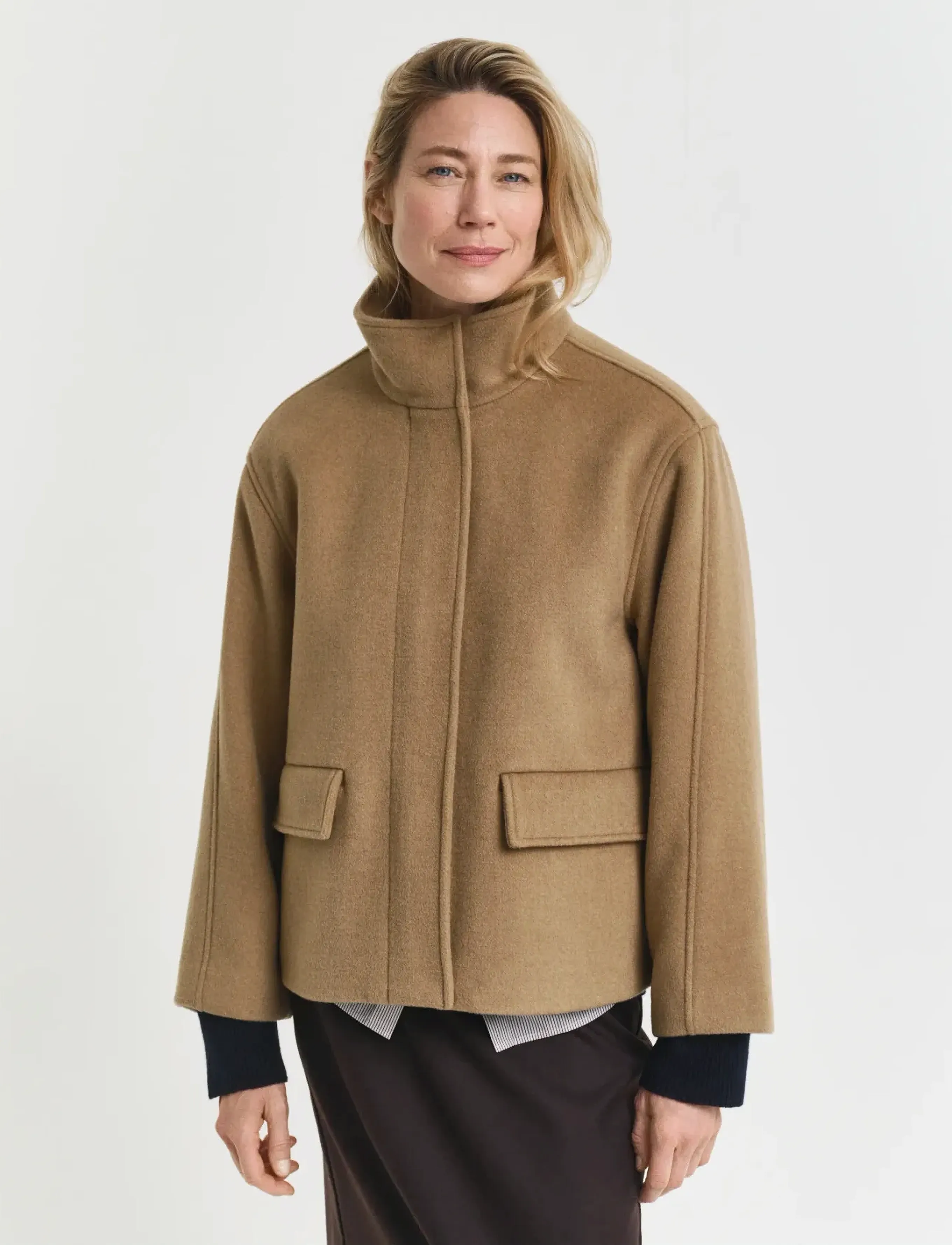 Short Wool Jacket With Zip 3
