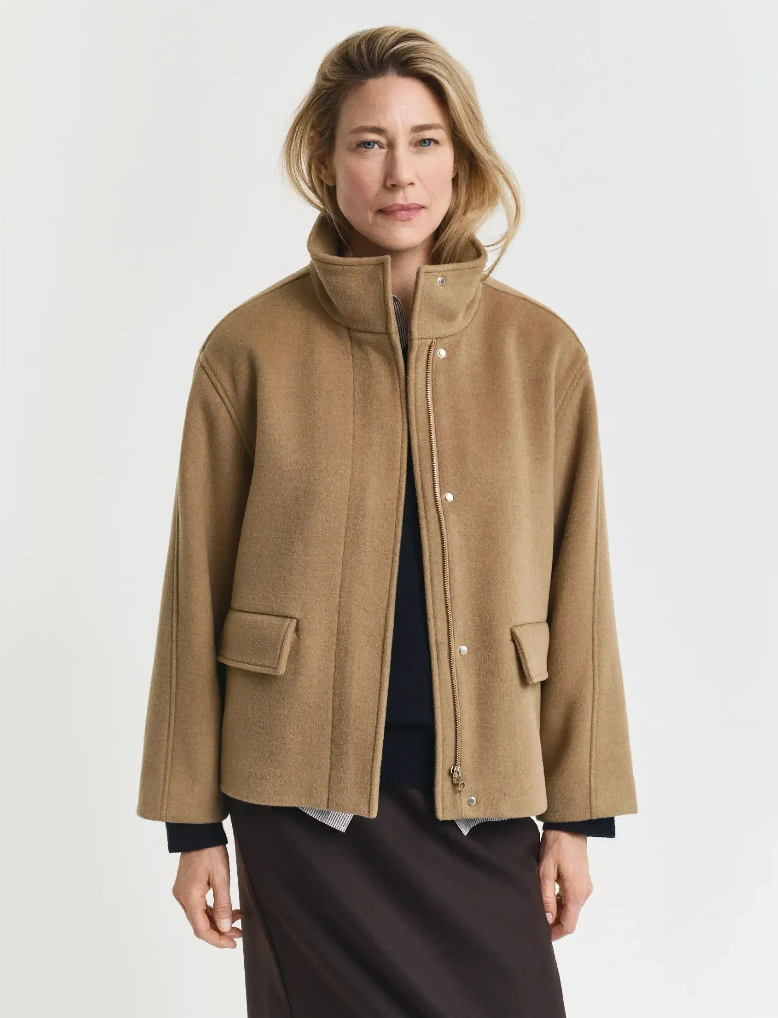 Short Wool Jacket With Zip 4