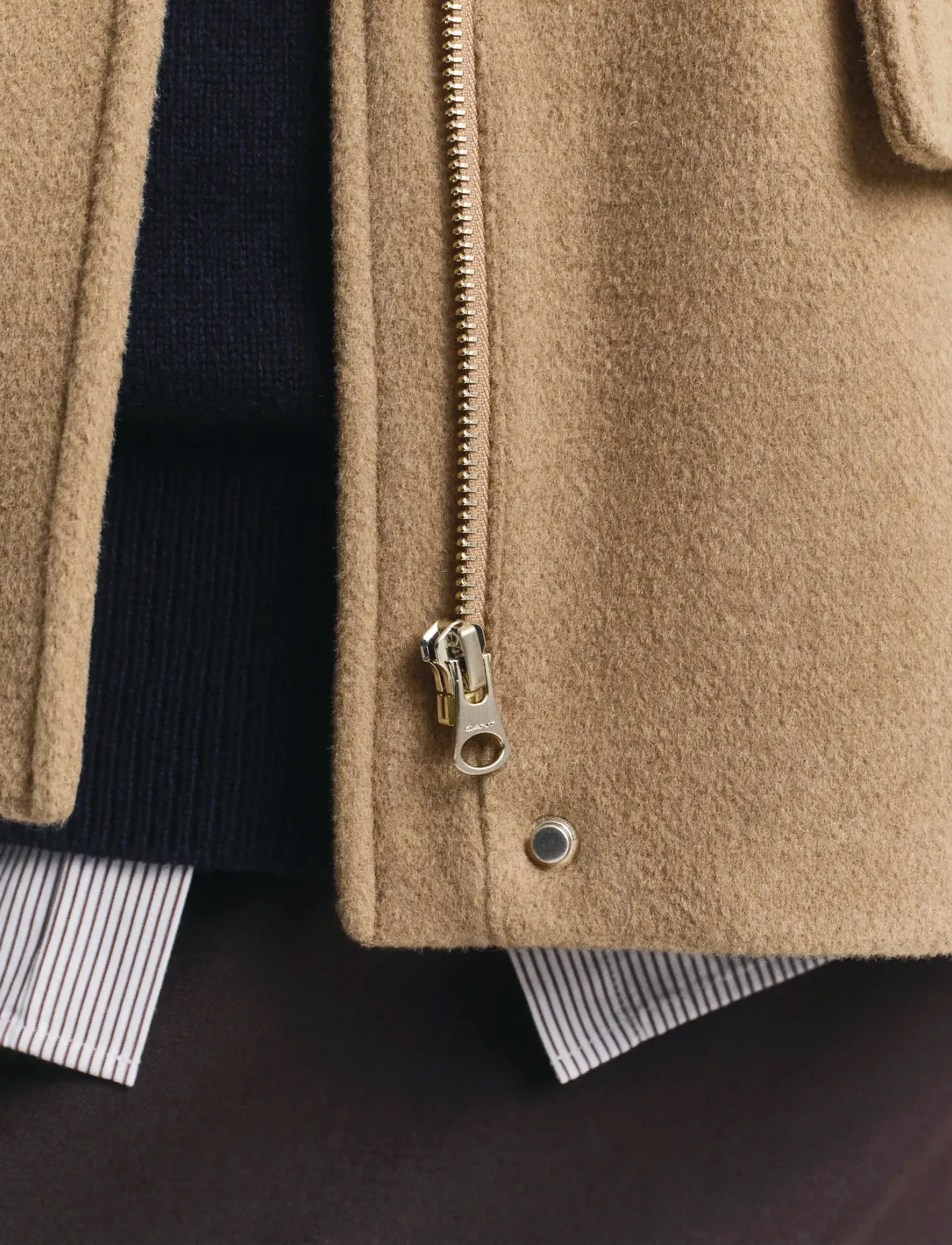 Short Wool Jacket With Zip 5