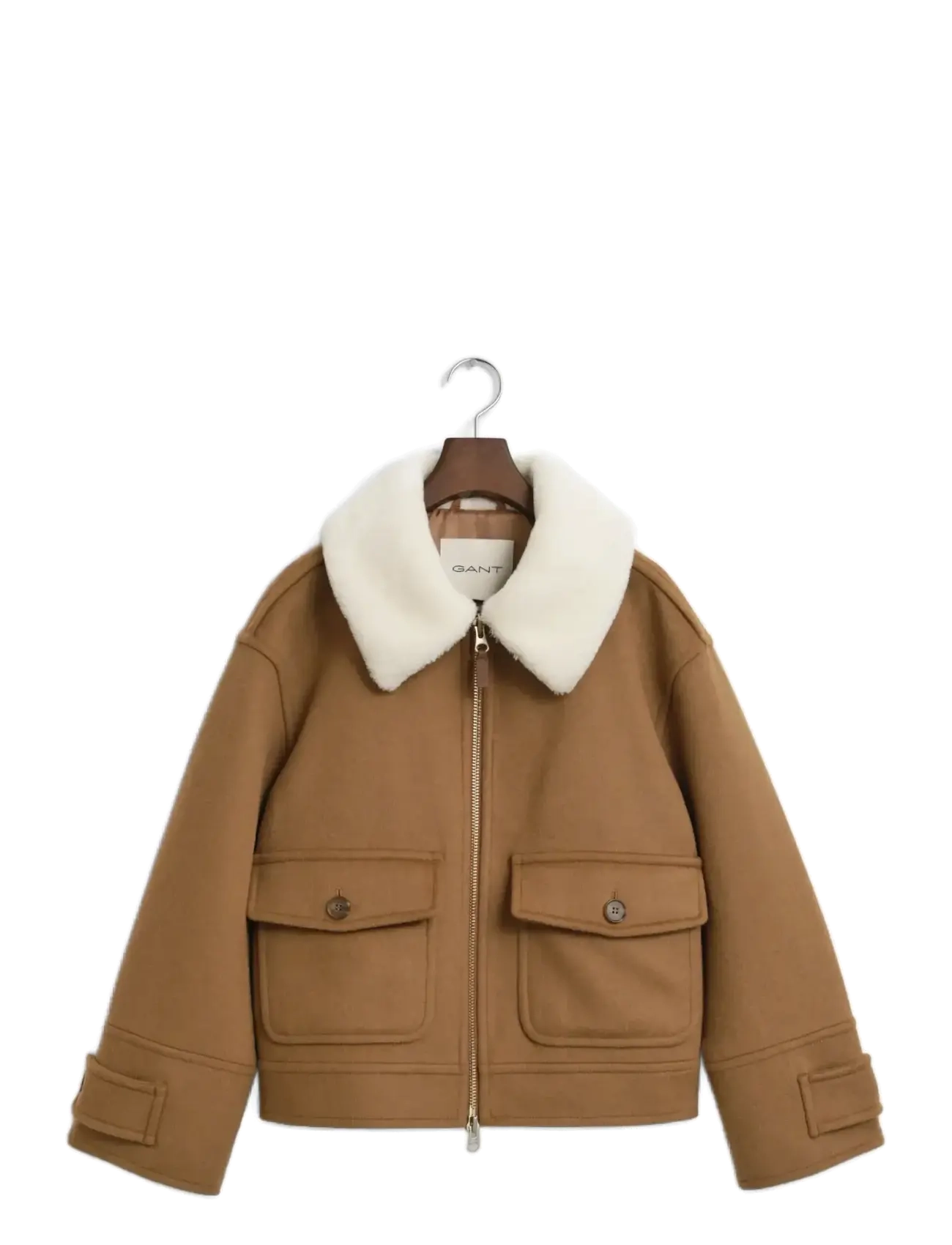 GANT Wolle Blend Flight Jacke Braun - XL - Damen