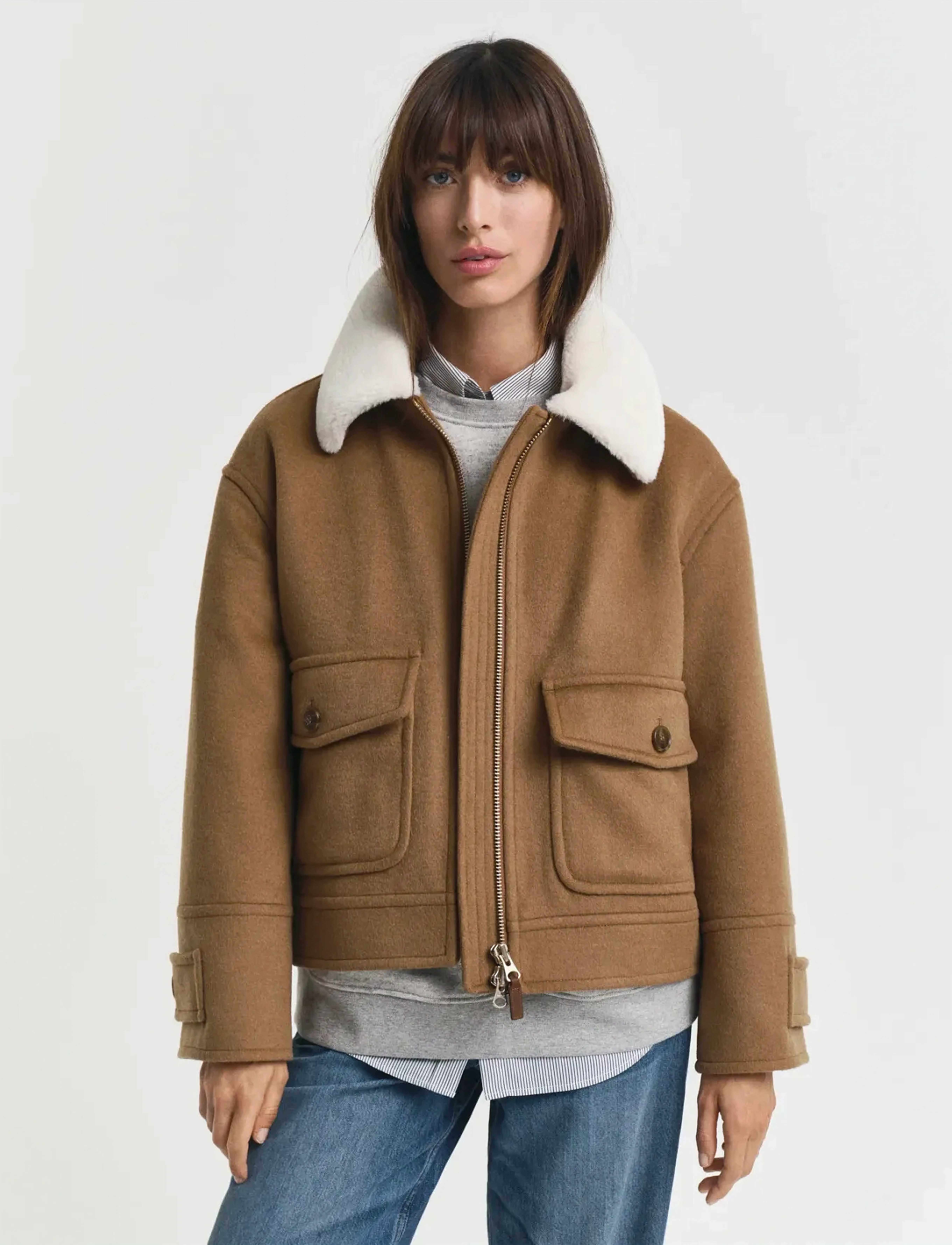 Wool Blend Flight Jacket