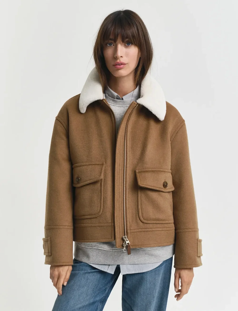 GANT - WOOL BLEND FLIGHT JACKET - vinterjakker - roasted walnut - 0