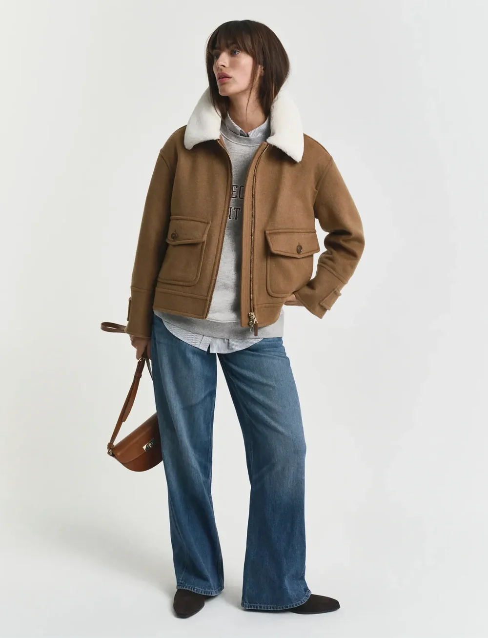 GANT - WOOL BLEND FLIGHT JACKET - vinterjakker - roasted walnut - 3