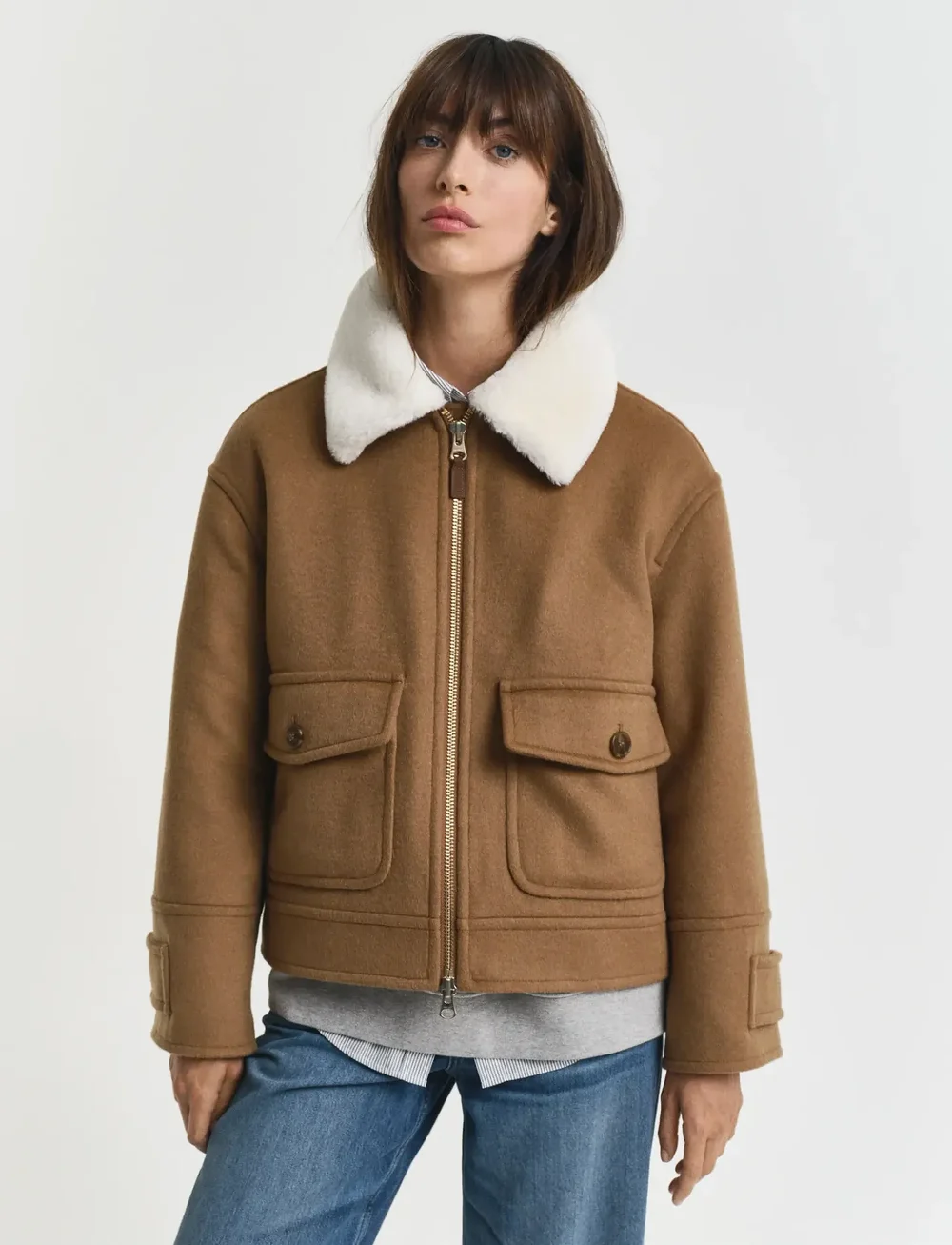 GANT - WOOL BLEND FLIGHT JACKET - vinterjakker - roasted walnut - 5