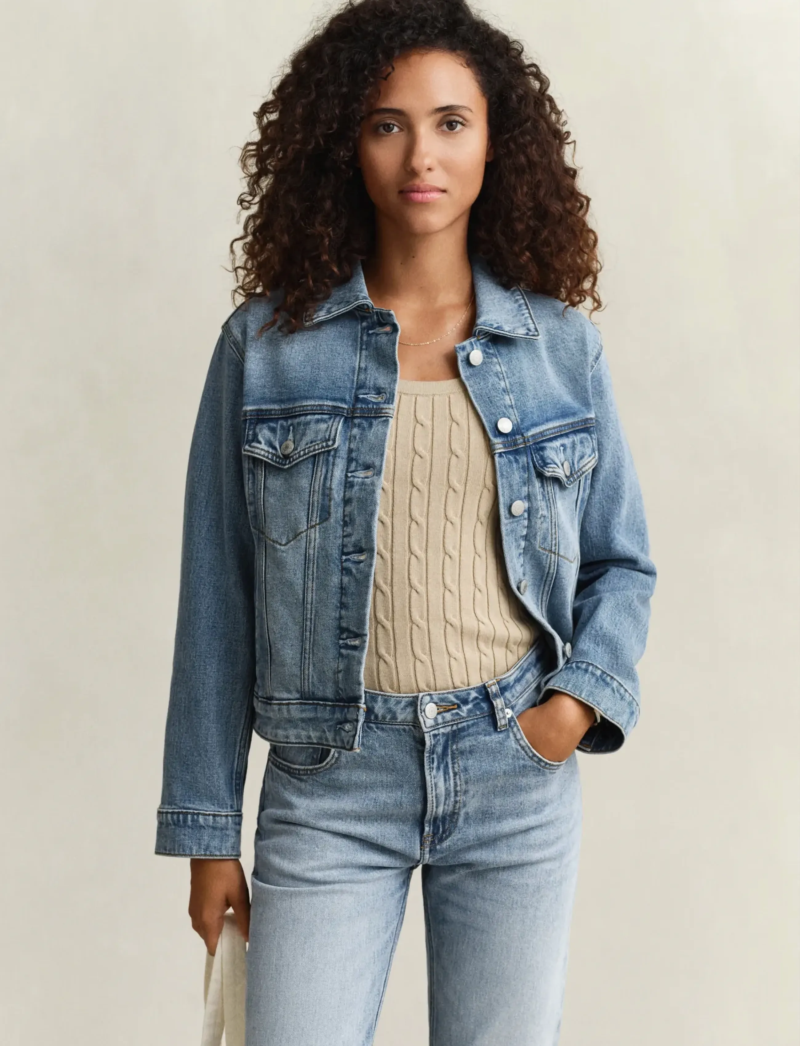 GANT DENIM TRUCKER JACKET - Denimtøj - SEMI LIGHT BLUE BROKEN IN / blue