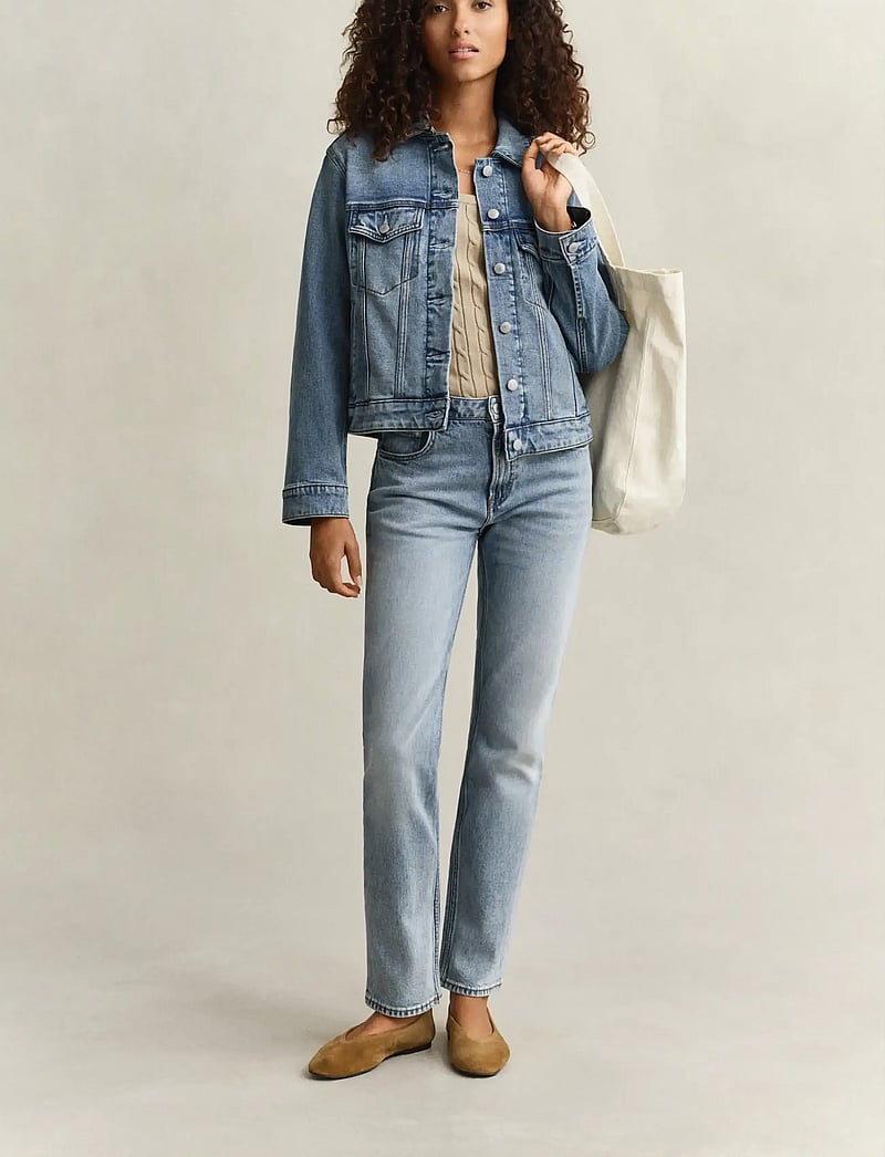 Gant - DENIM TRUCKER JACKET - semi light blue broken in - 4