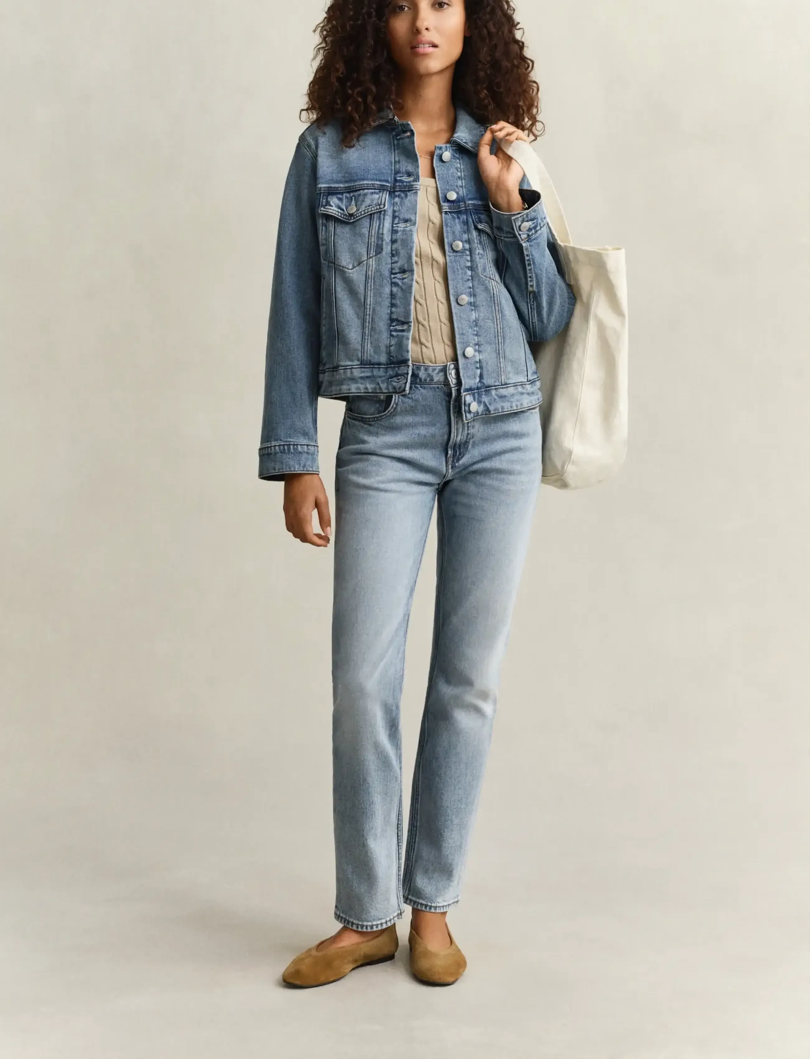 Gant - DENIM TRUCKER JACKET - semi light blue broken in - 4