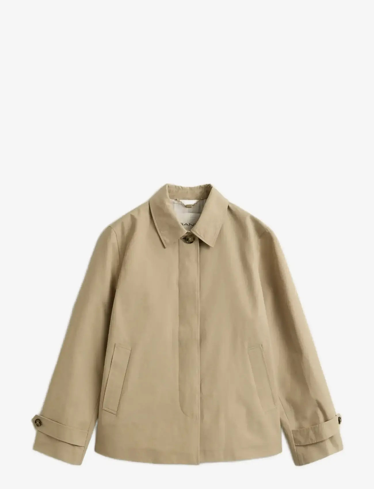 GANT - SHORT COTTON BLEND CAR COAT - trenchcoats - oat beige - 1