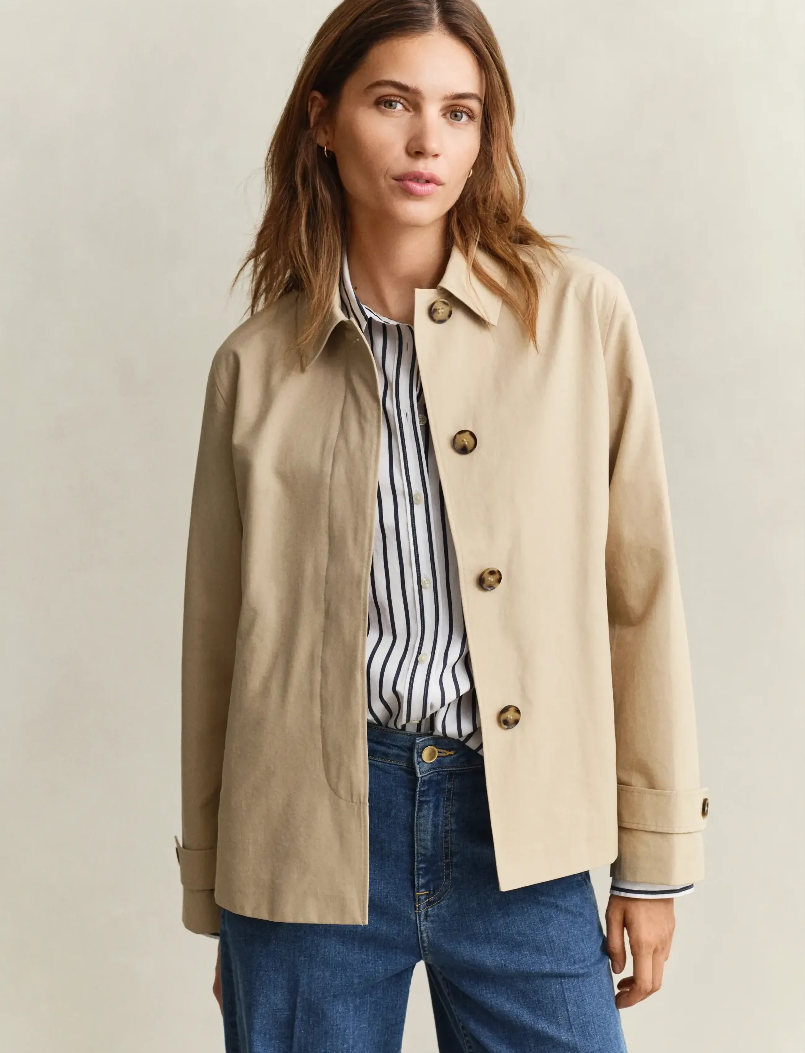 GANT SHORT COTTON BLEND CAR COAT - Jakker & Frakker - OAT BEIGE / beige