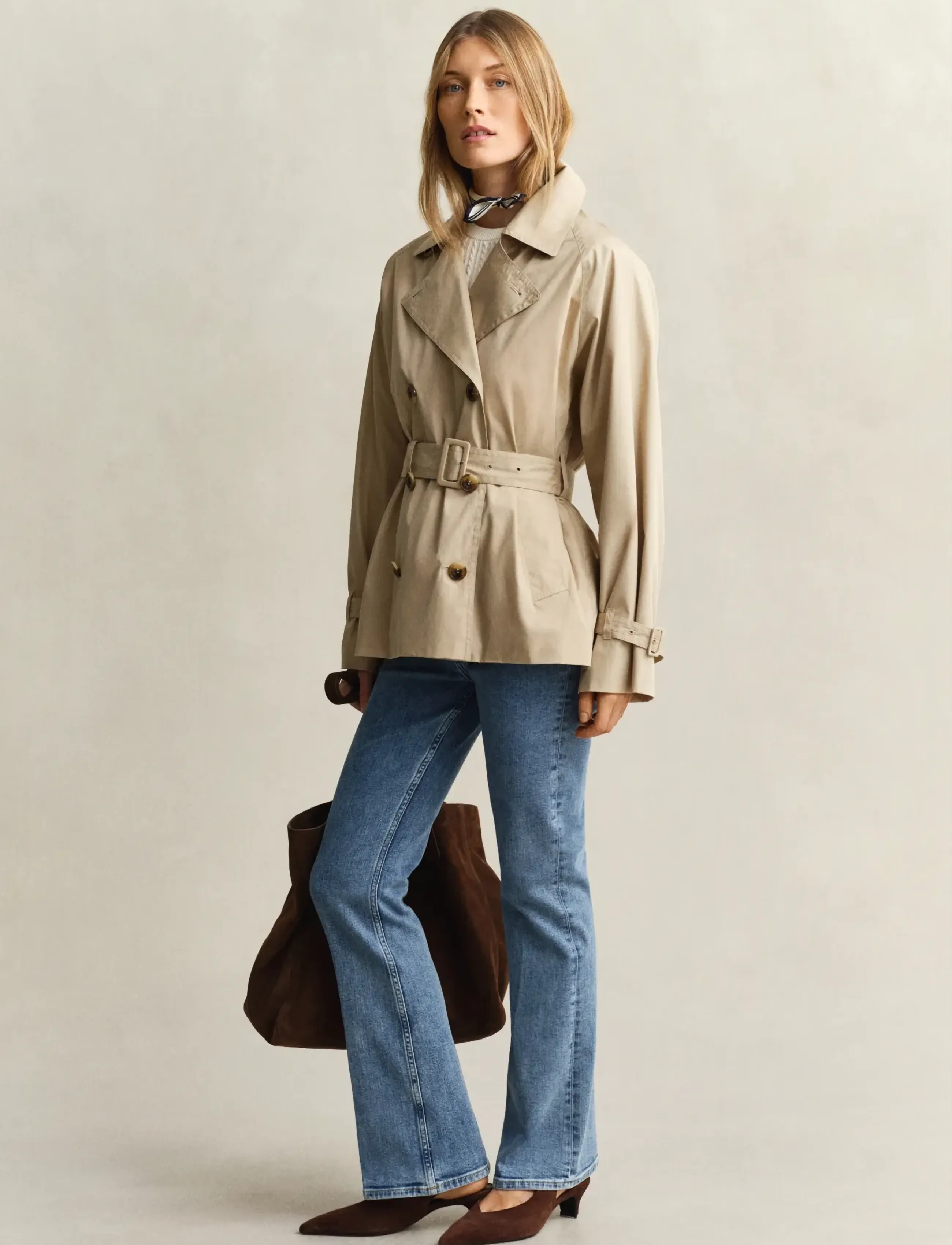 Gant - LIGHTWEIGHT SHORT TRENCH COAT - trenchcoats - oat beige - 4