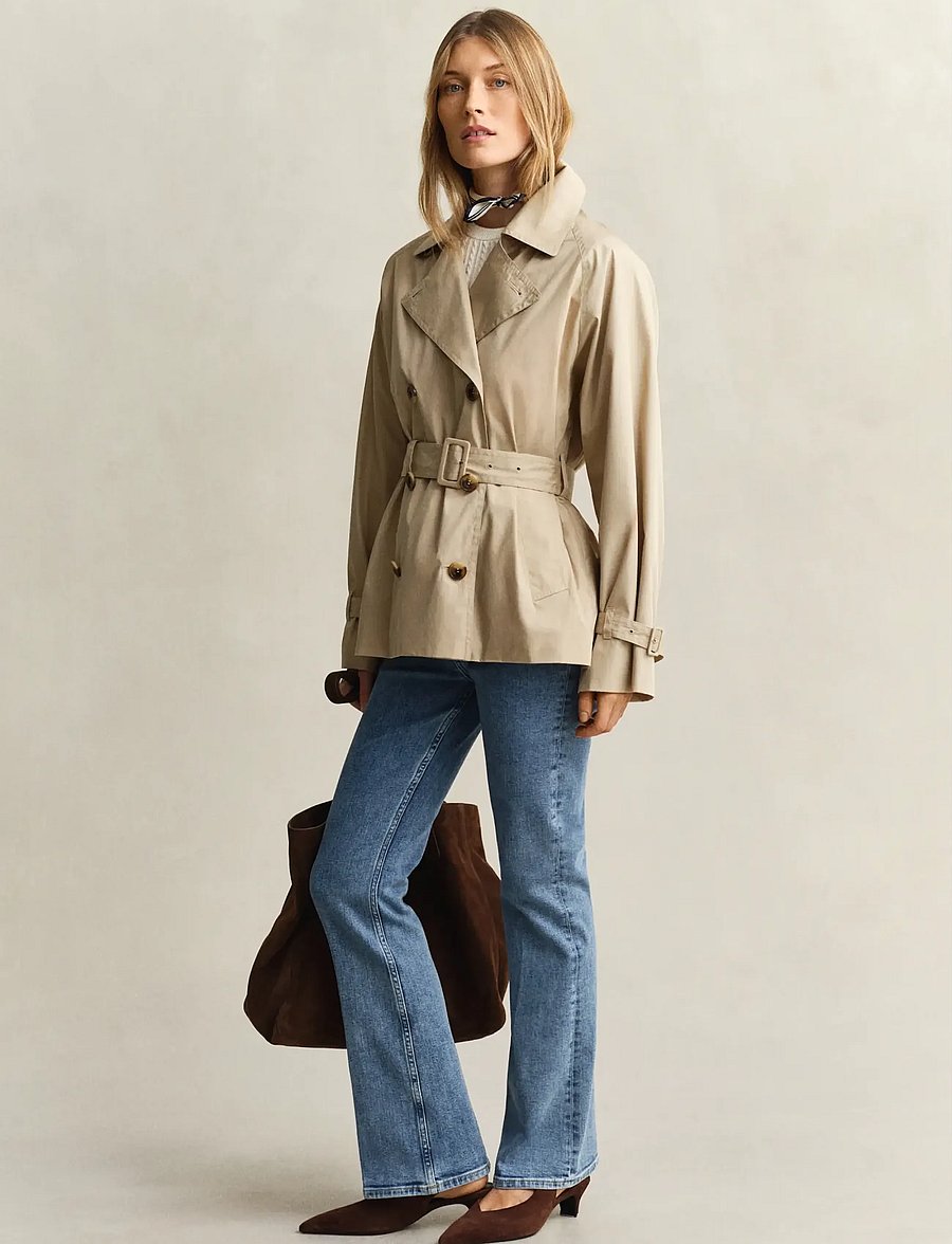 Gant - LIGHTWEIGHT SHORT TRENCH COAT - trenchcoats - oat beige - 4