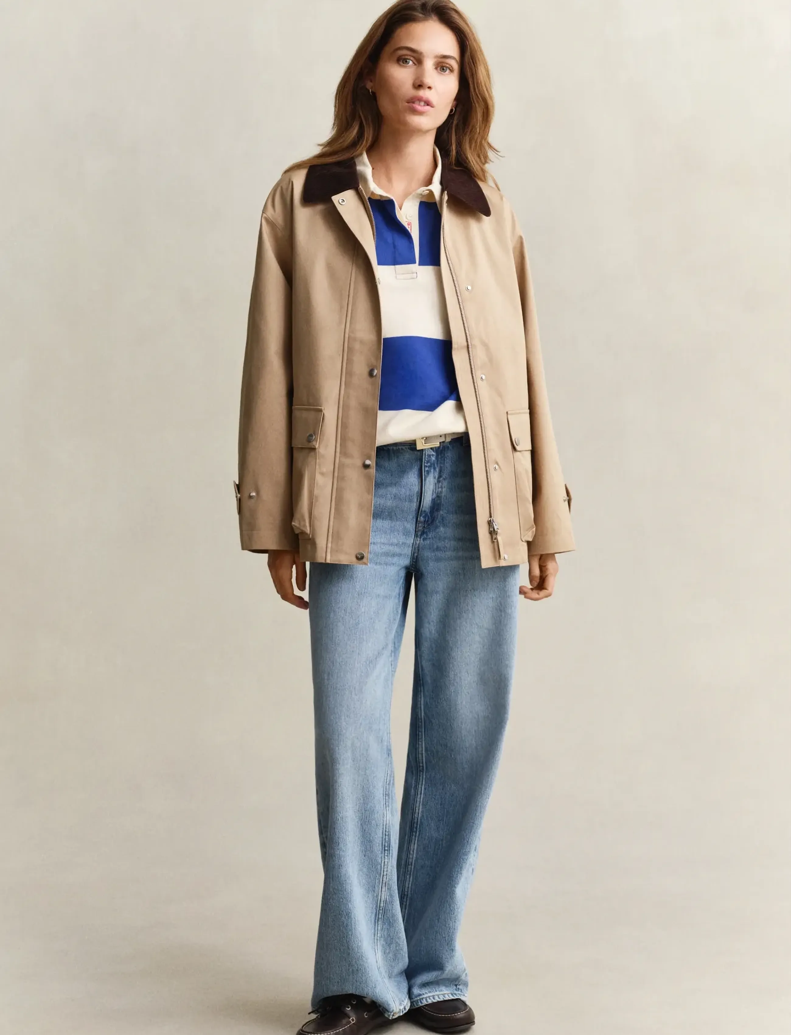 GANT COTTON SPRING DECKER JACKET - Jakker & Frakker - DARK KHAKI / brown