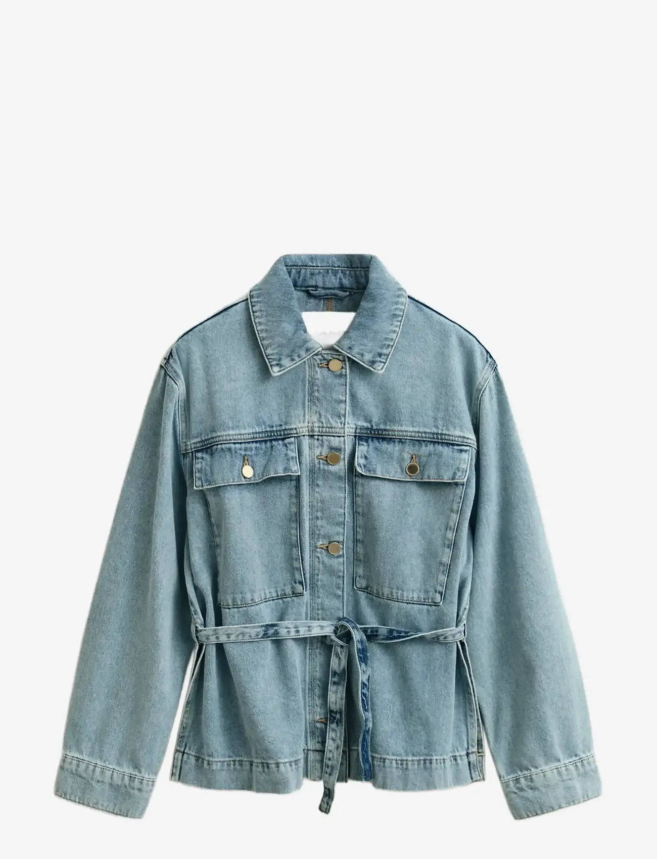 GANT - DENIM JACKET WITH TIE DETAIL - forårsjakker - light blue worn in - 1