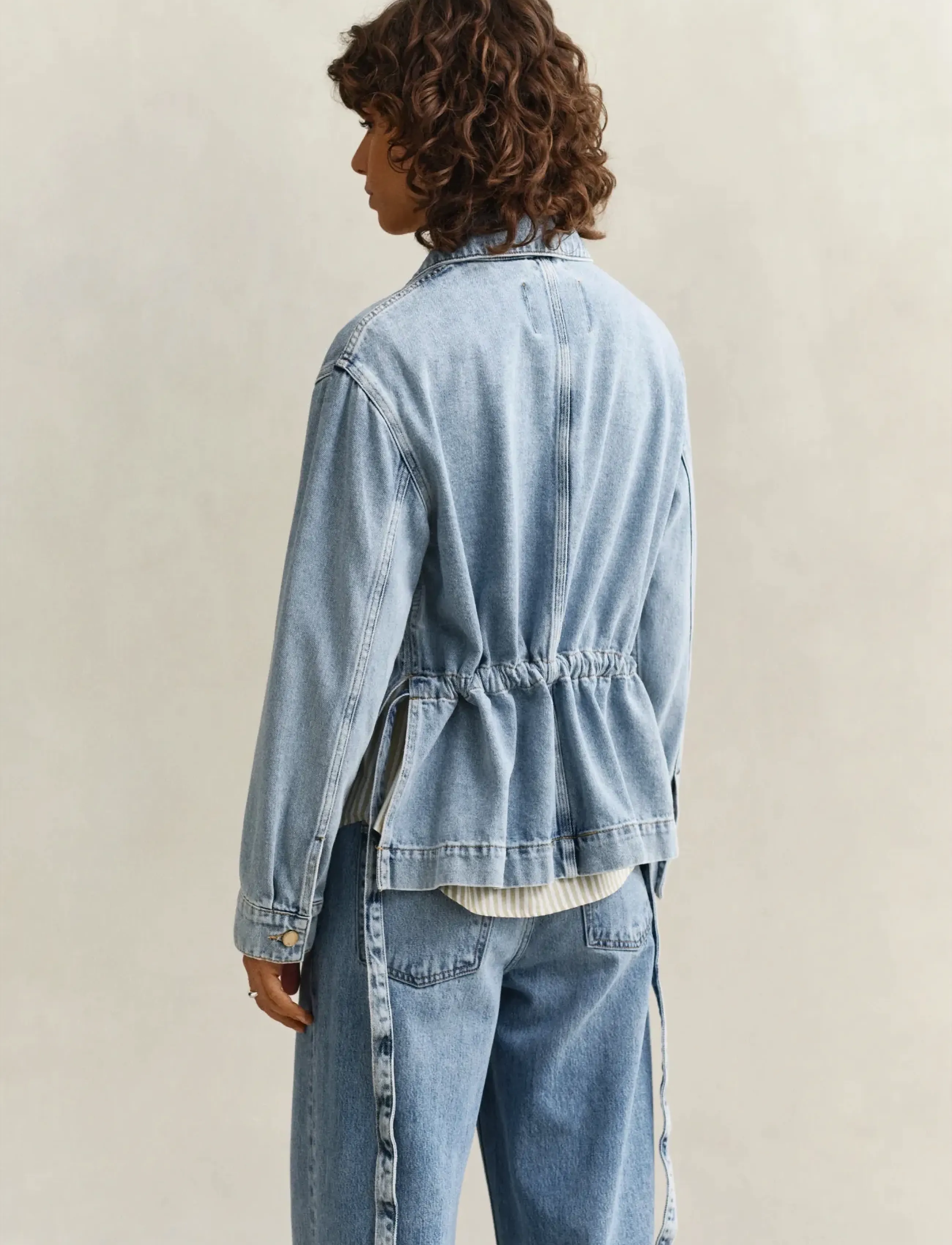 Gant - DENIM JACKET WITH TIE DETAIL - denimjakker - light blue worn in - 2