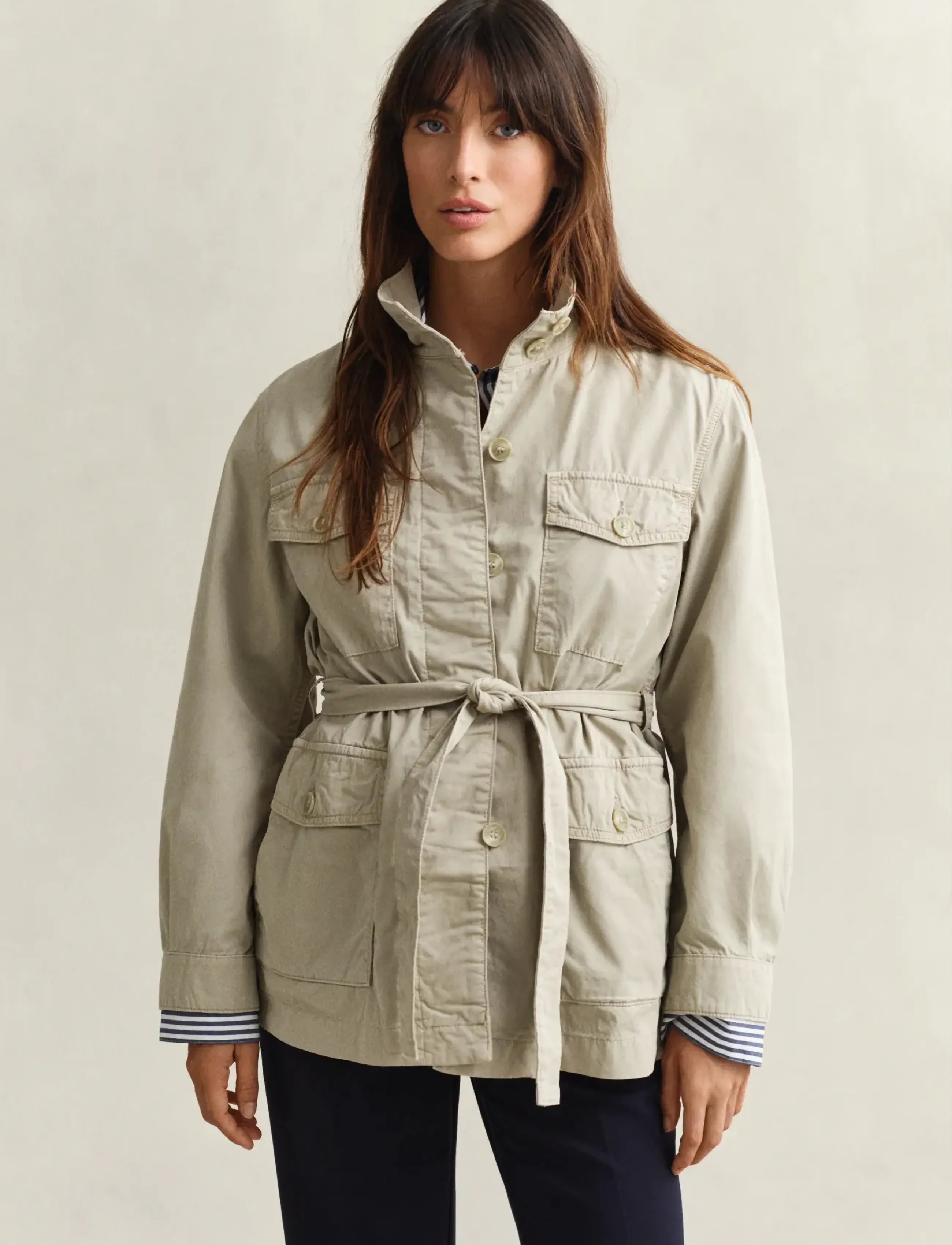 Gant Belted Field Jacket, XXL, Beige, Jakker > Utility-Jakker, Dame