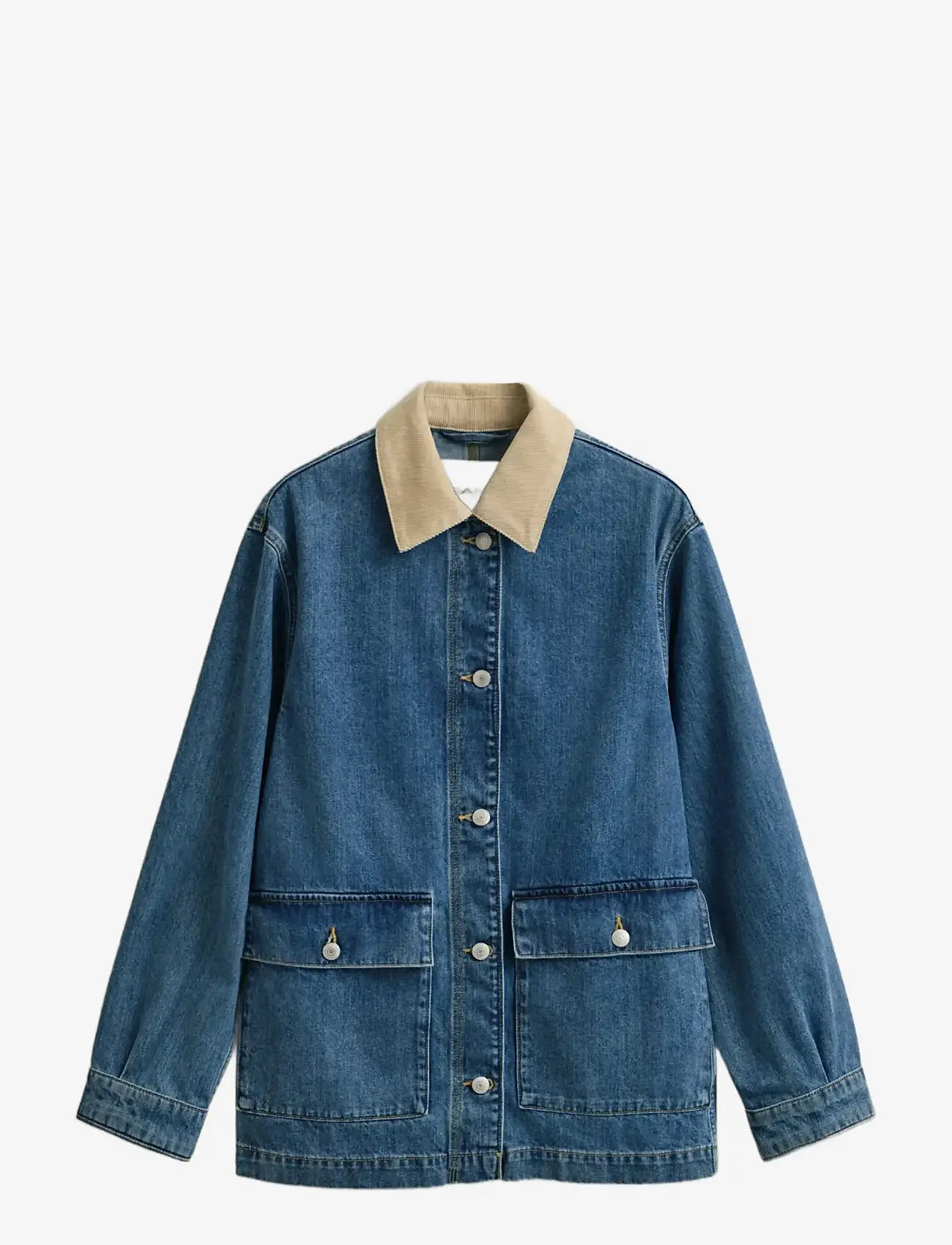 GANT - DENIM SPRING DECKER JACKET - forårsjakker - mid blue - 1