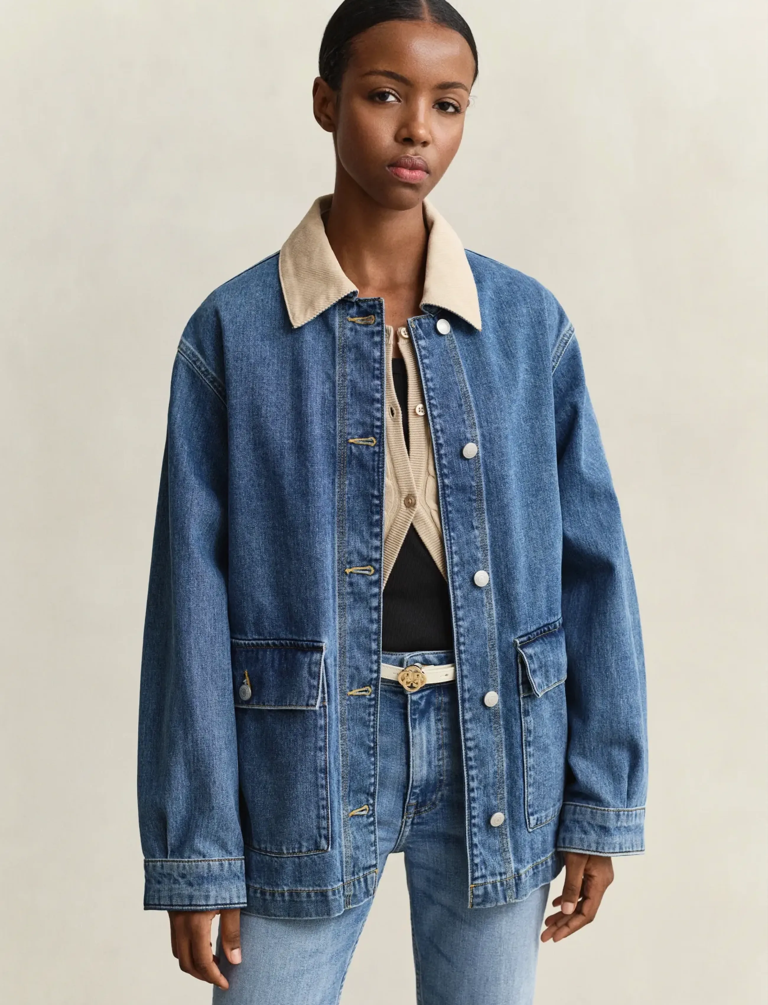 GANT DENIM SPRING DECKER JACKET - Höstjackor - MID BLUE / blue