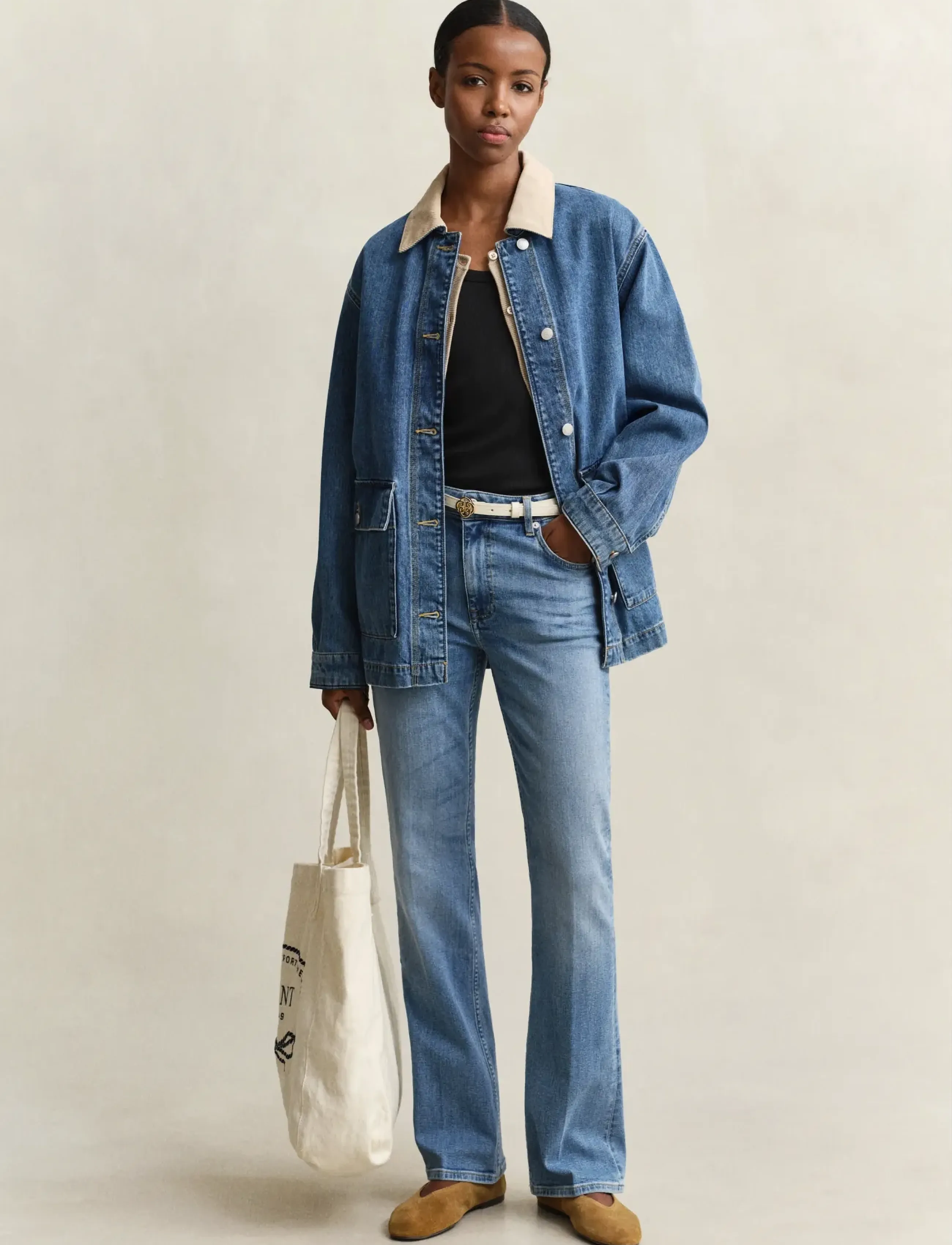 Gant - DENIM SPRING DECKER JACKET - teksatagid - mid blue - 4
