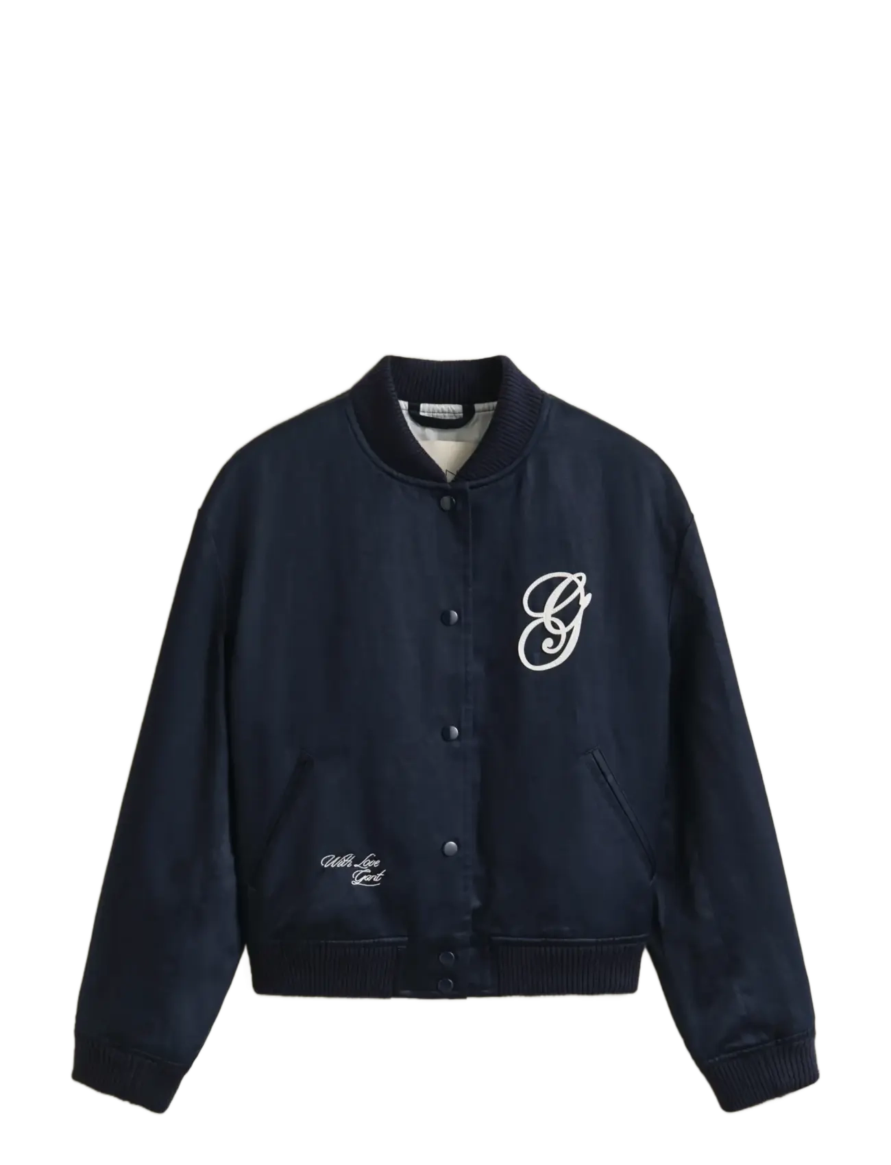 GANT Satin Varsity Jacke Navy - L - Damen