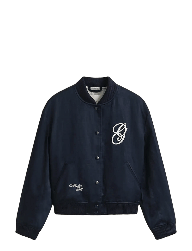 GANT - SATIN VARSITY JACKET - vårjackor - evening blue - 1