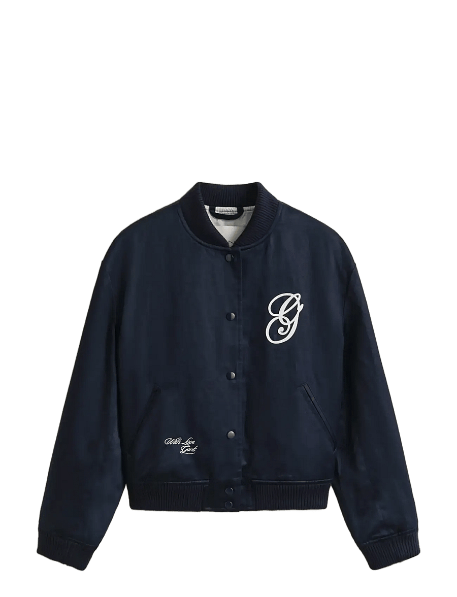 Gant - SATIN VARSITY JACKET - forårsjakker - evening blue - 1