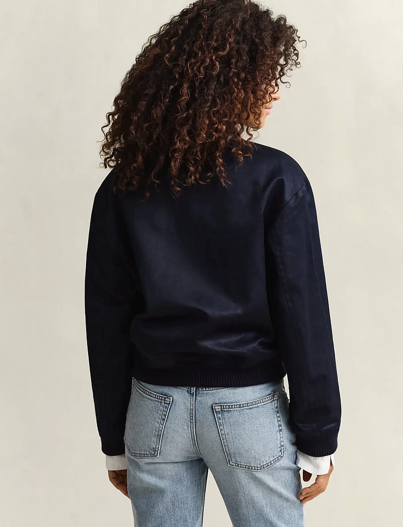 GANT - SATIN VARSITY JACKET - vårjackor - evening blue - 2