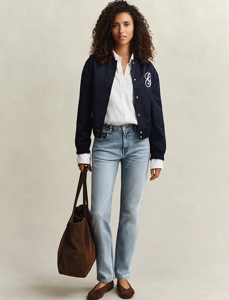 GANT - SATIN VARSITY JACKET - vårjackor - evening blue - 4