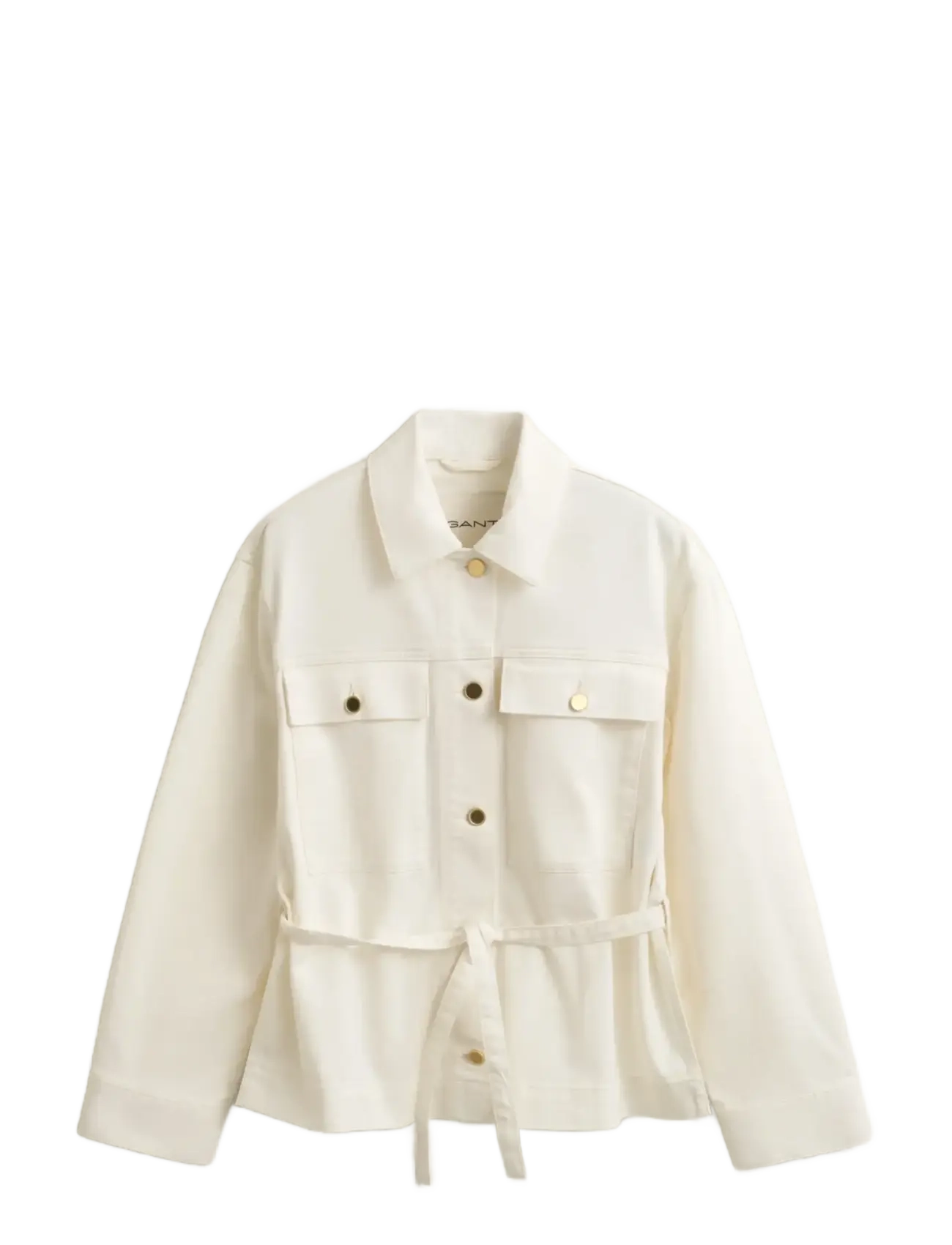 GANT Denim Jacke With Tie Detail Cream - L - Damen