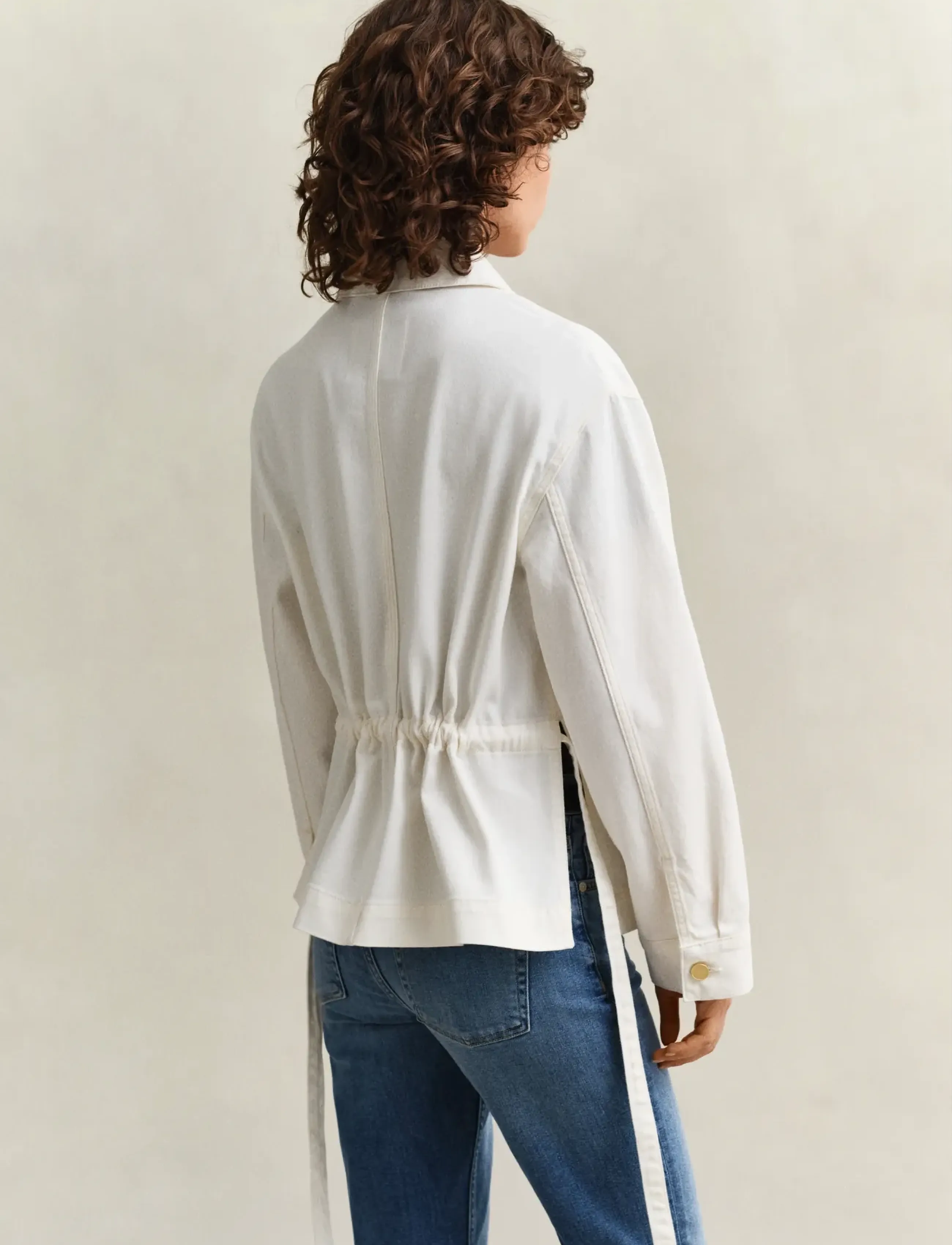 Gant - DENIM JACKET WITH TIE DETAIL - forårsjakker - eggshell - 2