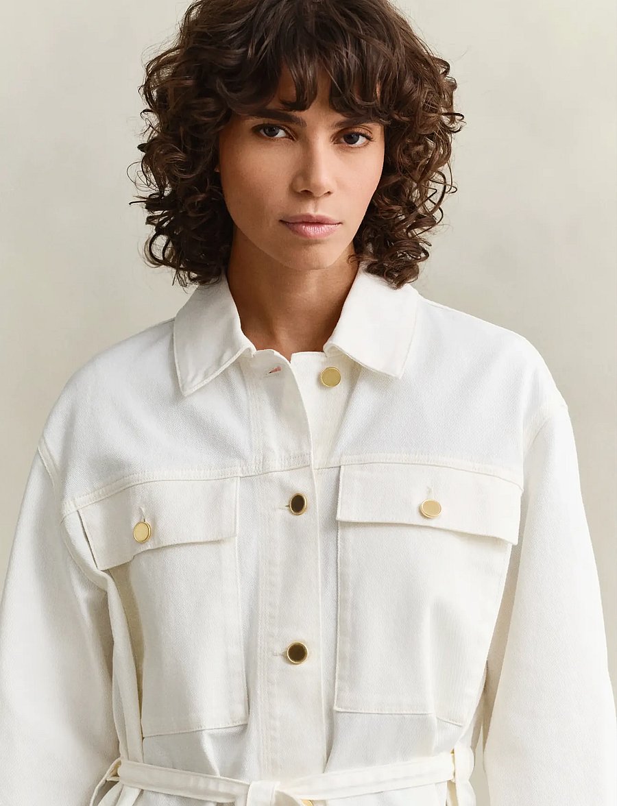 Gant - DENIM JACKET WITH TIE DETAIL - frühlingsjacken - eggshell - 3