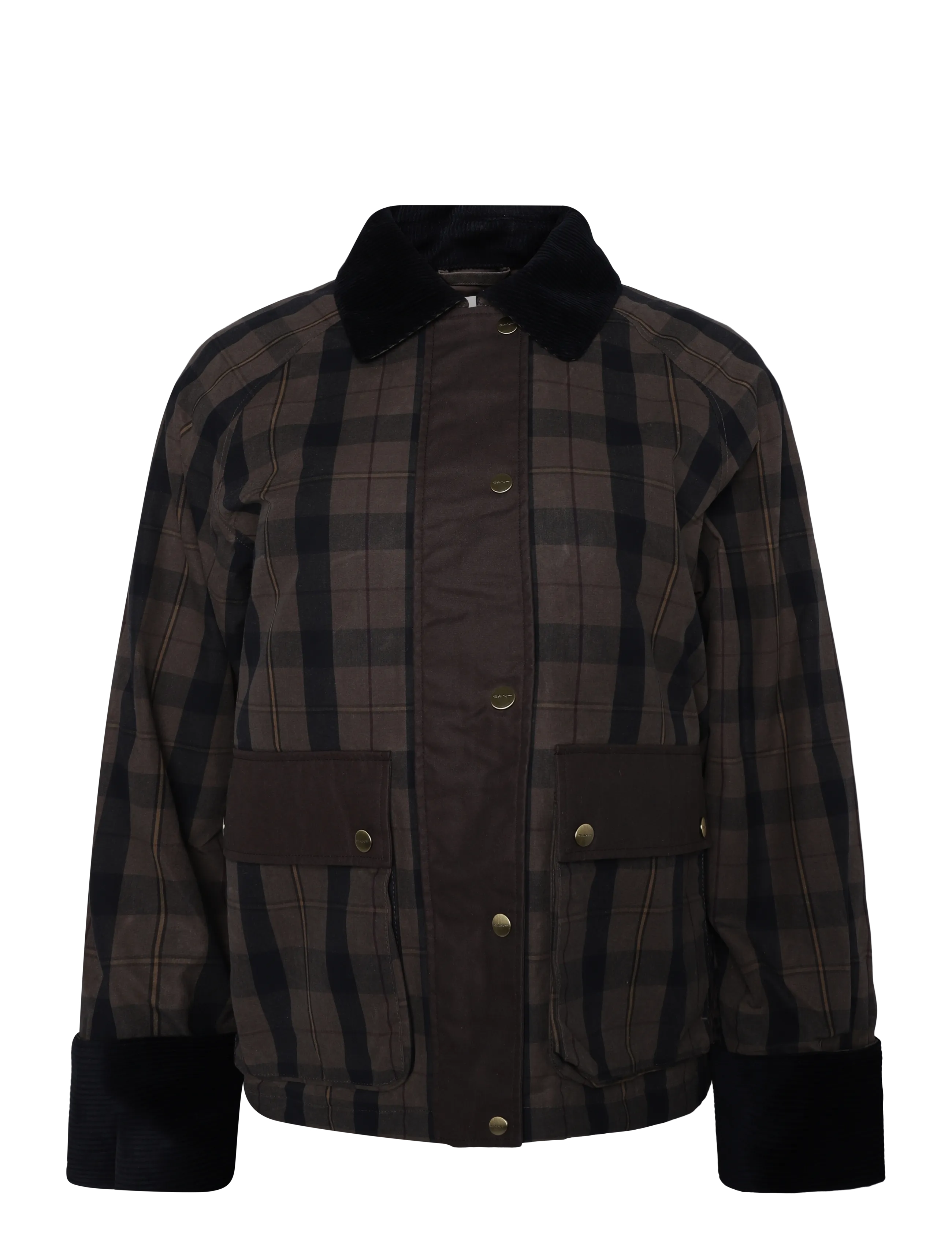 Gant CHECKED WAXED JACKET - Jacken - FADED TAUPE / brown