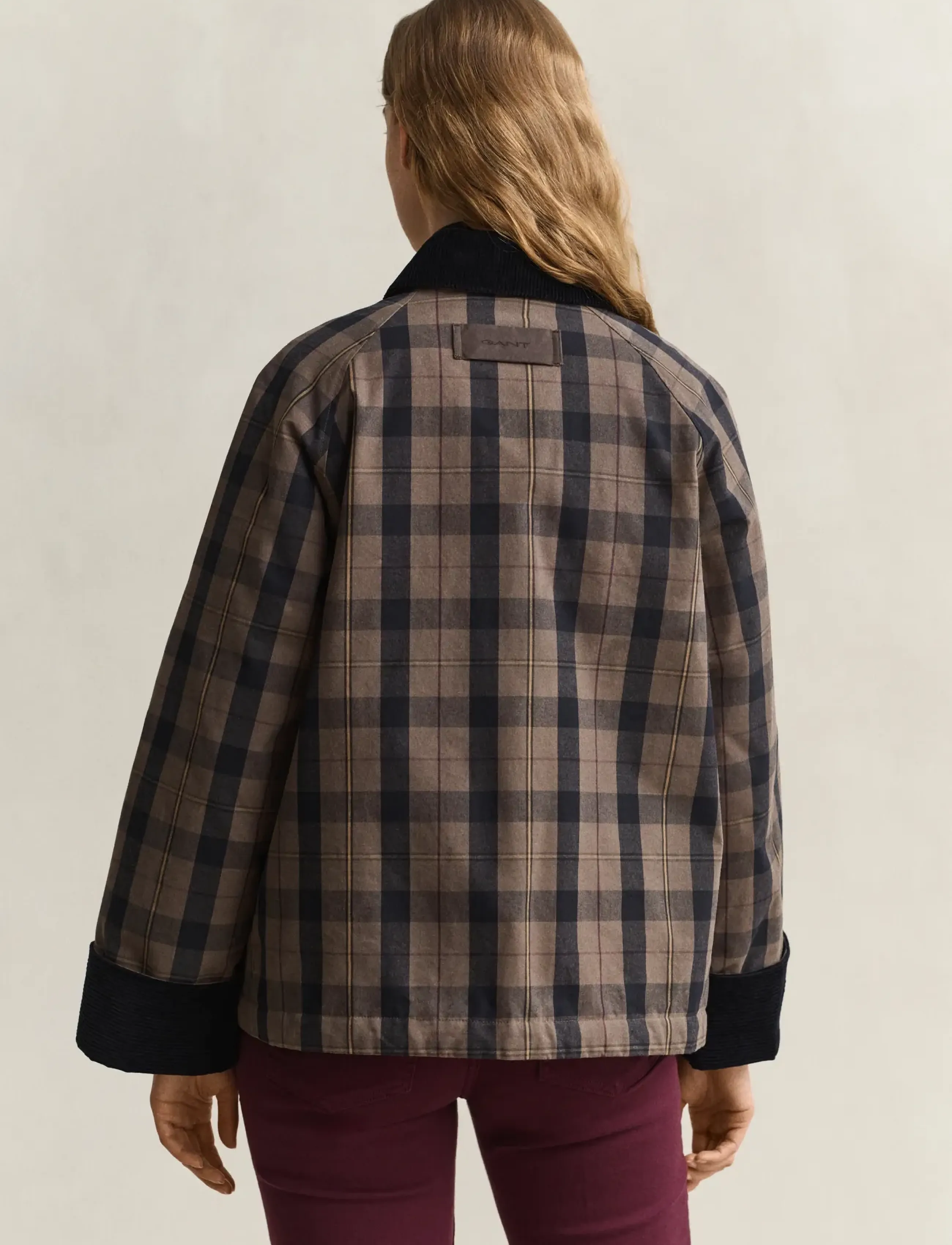 Gant - CHECKED WAXED JACKET - vinterjakker - faded taupe - 4