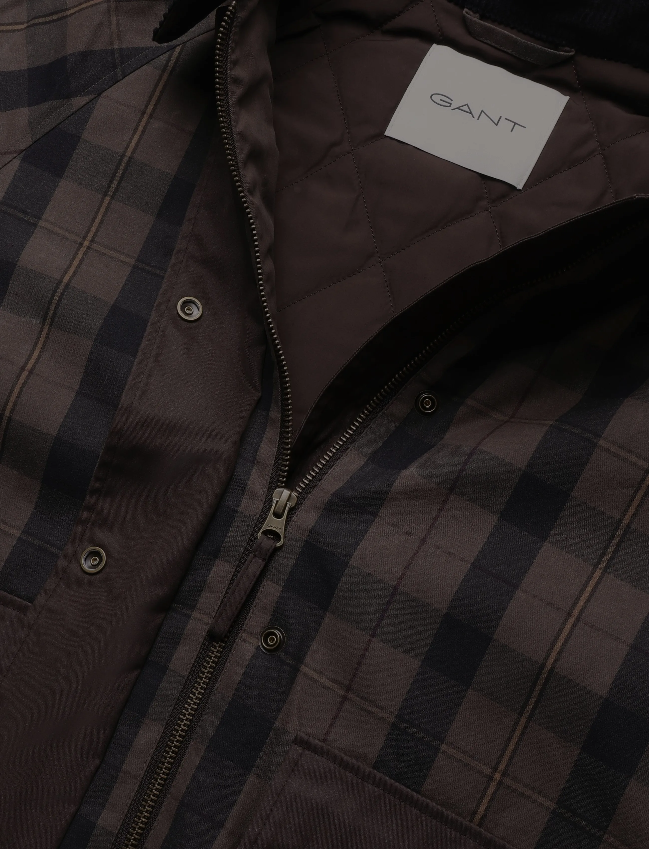 Gant - CHECKED WAXED JACKET - faded taupe - 2