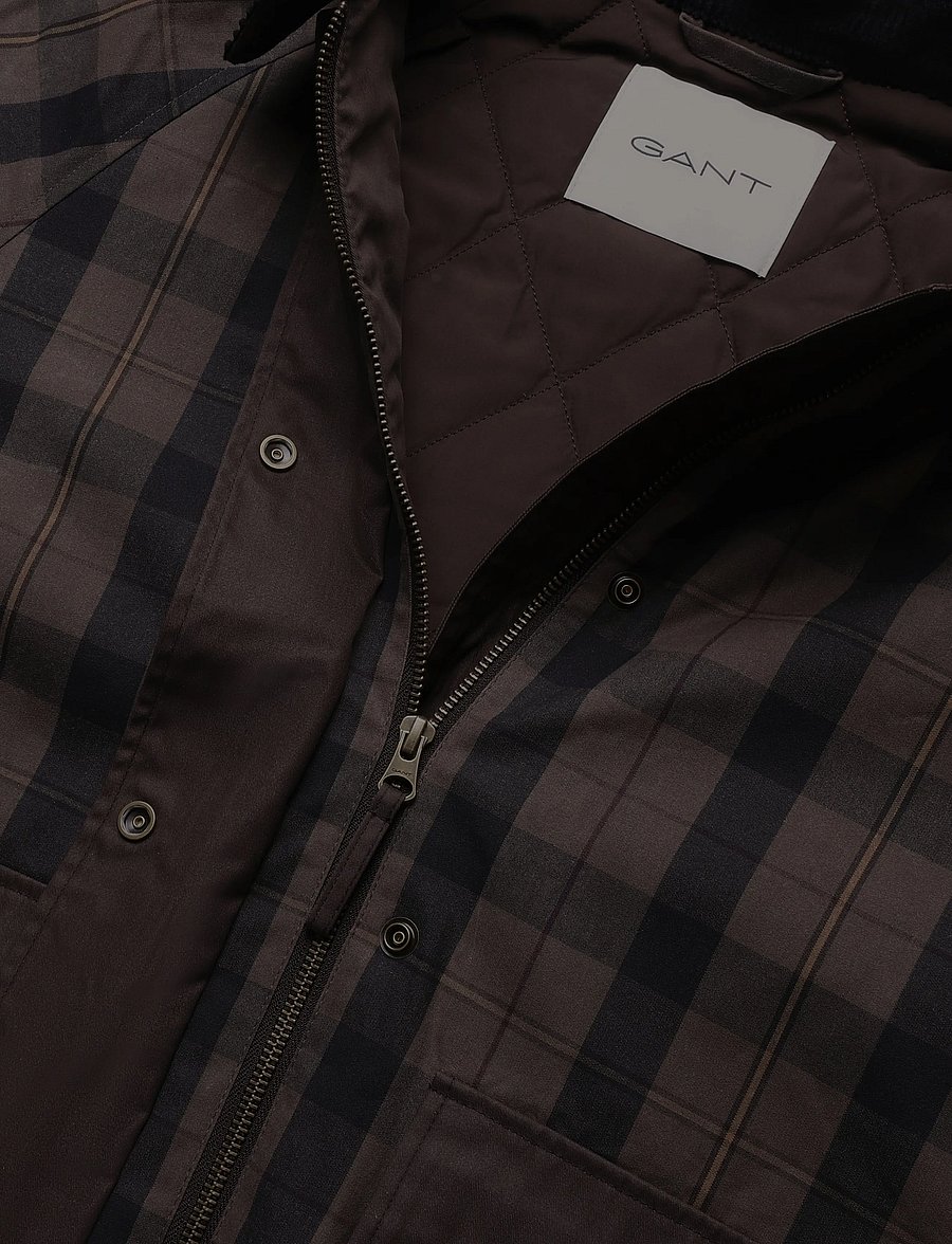 Gant - CHECKED WAXED JACKET - winter jacket - faded taupe - 2