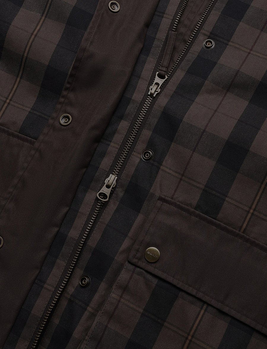 Gant - CHECKED WAXED JACKET - winter jacket - faded taupe - 3