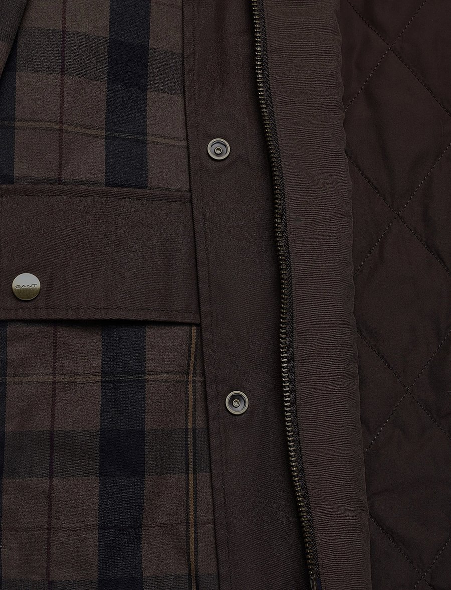 Gant - CHECKED WAXED JACKET - winter jacket - faded taupe - 4