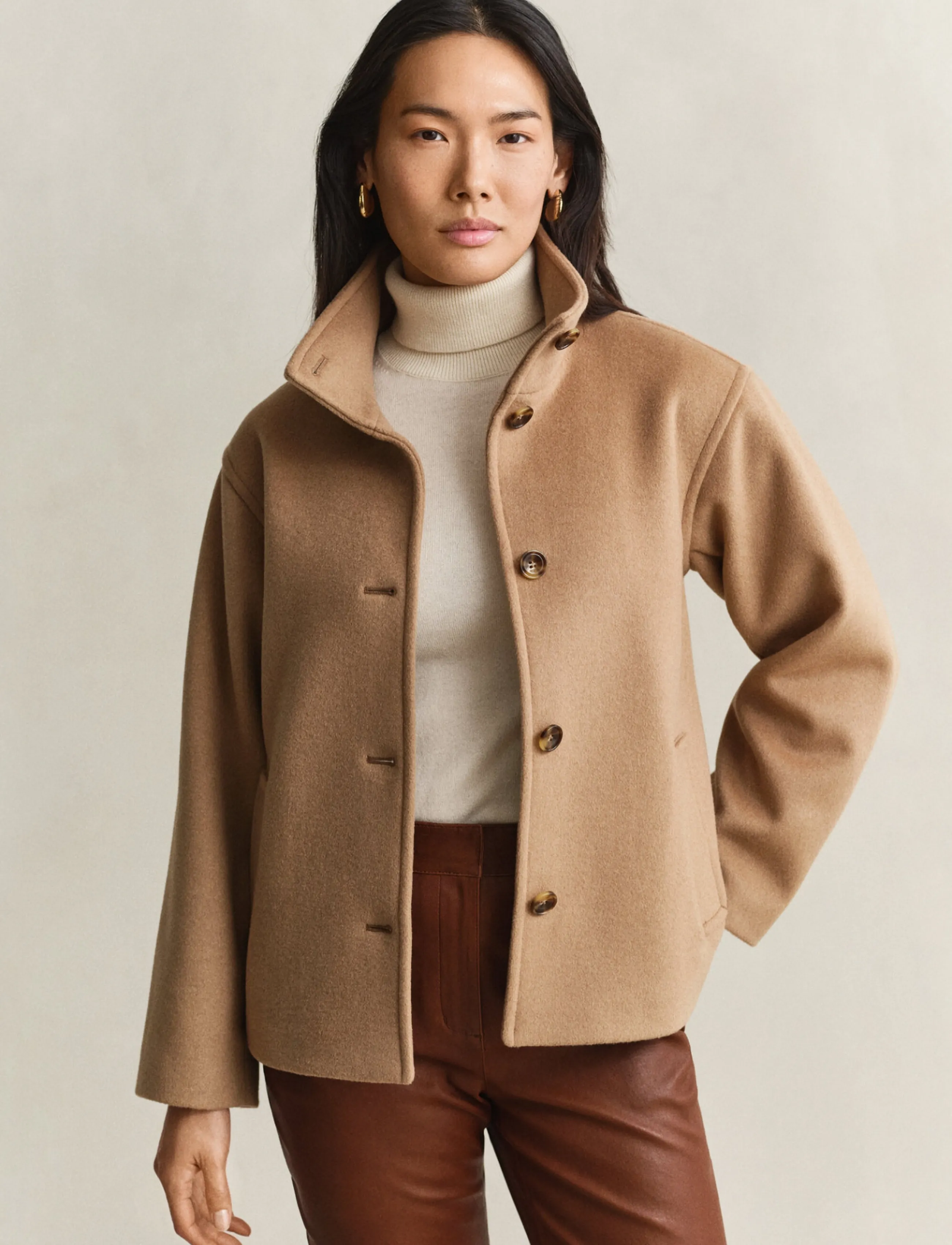 Gant WOOL BLEND JACKET - Gant - WARM KHAKI / beige