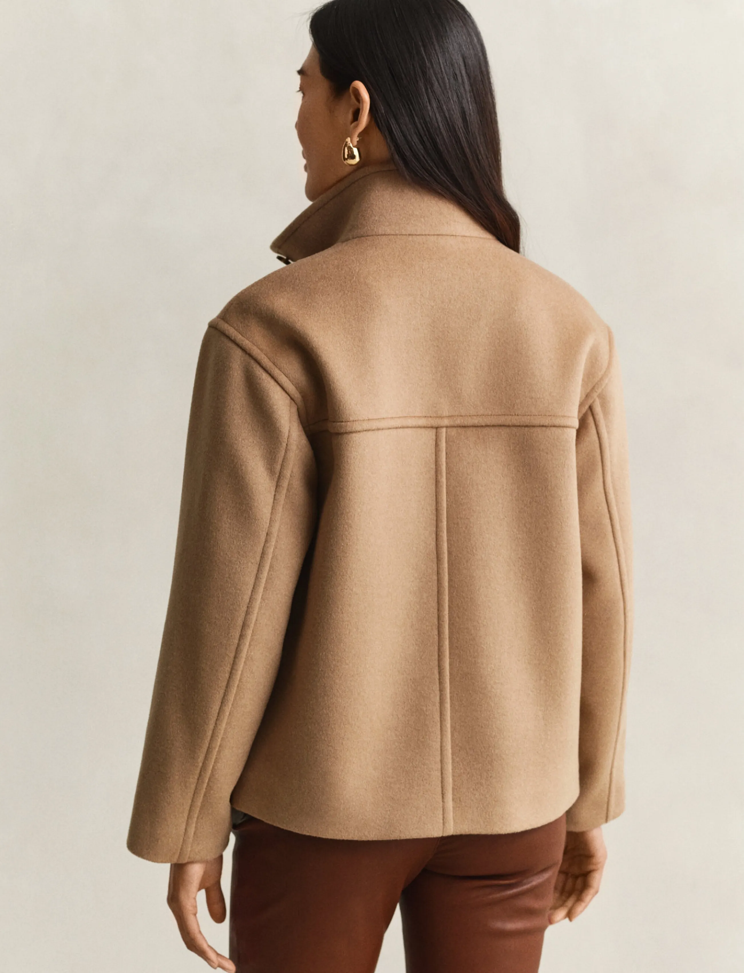 Gant - WOOL BLEND JACKET - wool jackets - warm khaki - 2