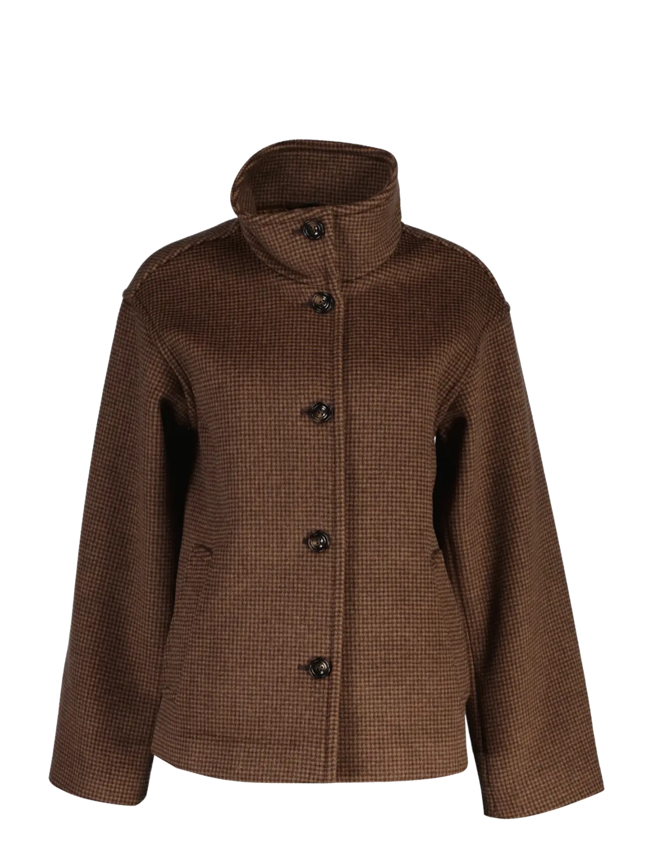 Gant - CHECKED WOOL BLEND JACKET - wolljacken - deep brown - 1