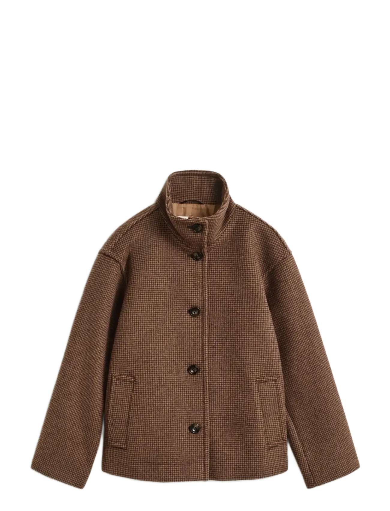 Gant - CHECKED WOOL BLEND JACKET - uldjakker - deep brown - 1