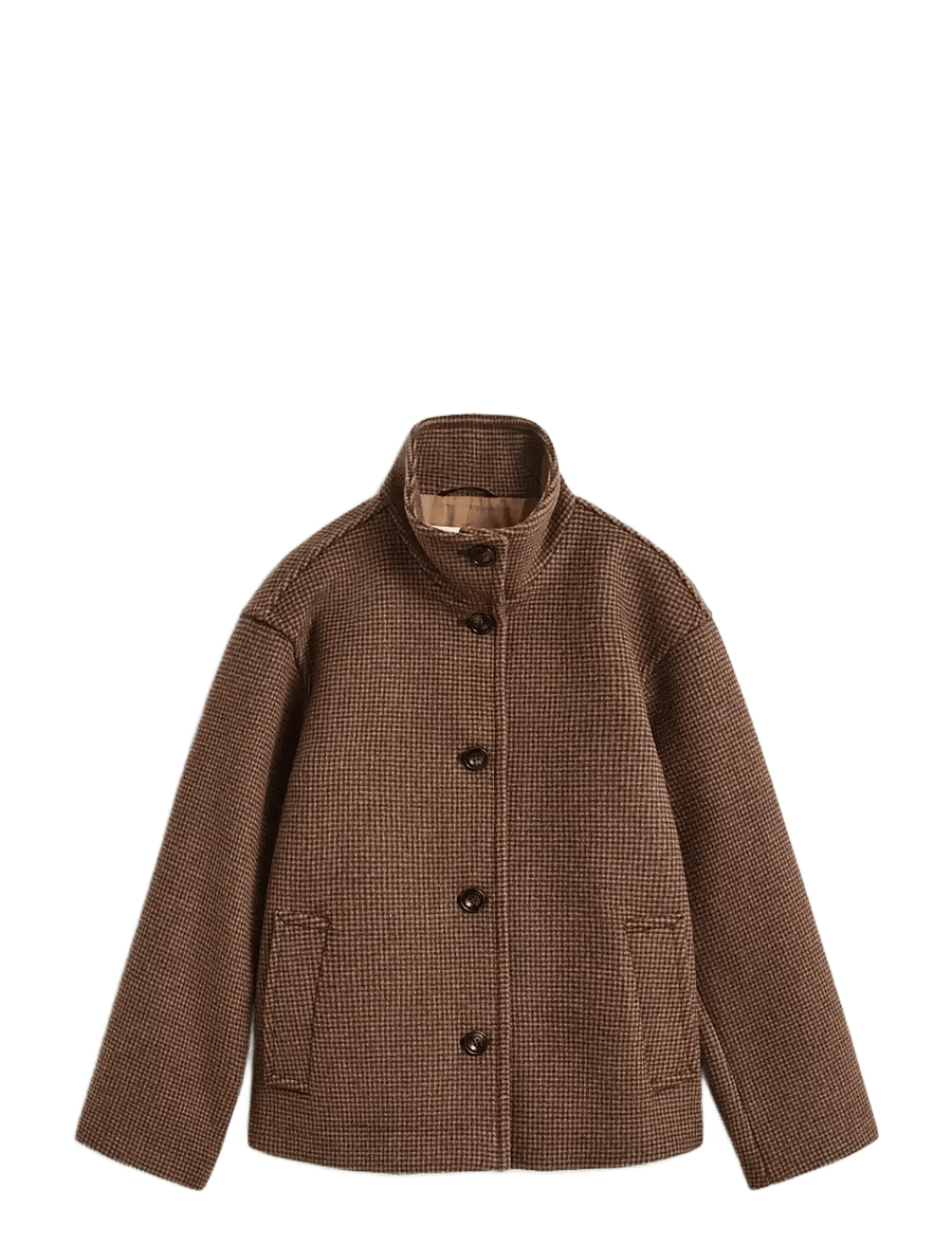 Gant - CHECKED WOOL BLEND JACKET - uldjakker - deep brown - 1