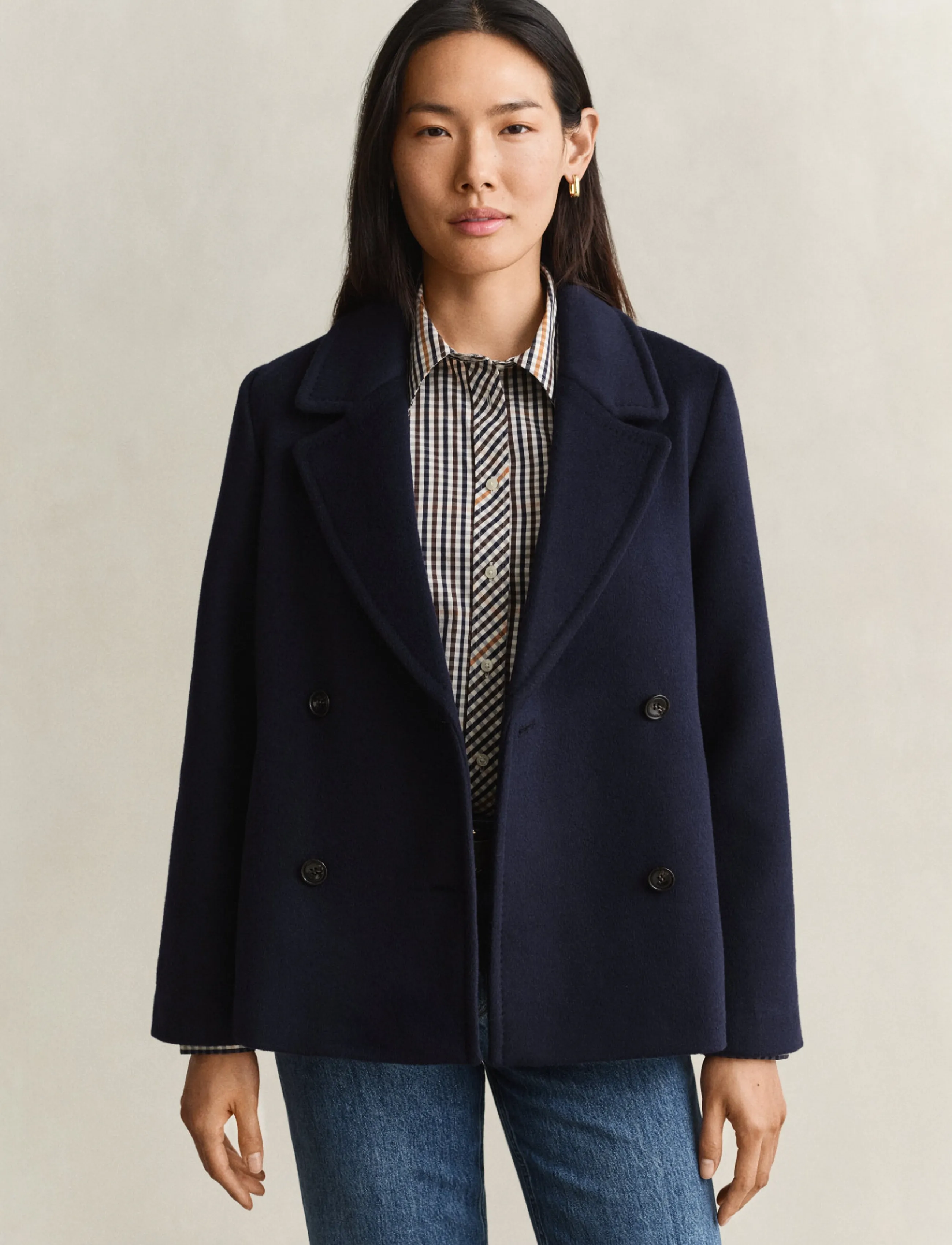 Gant WOOL BLEND PEACOAT - Everyday Style - EVENING BLUE / navy
