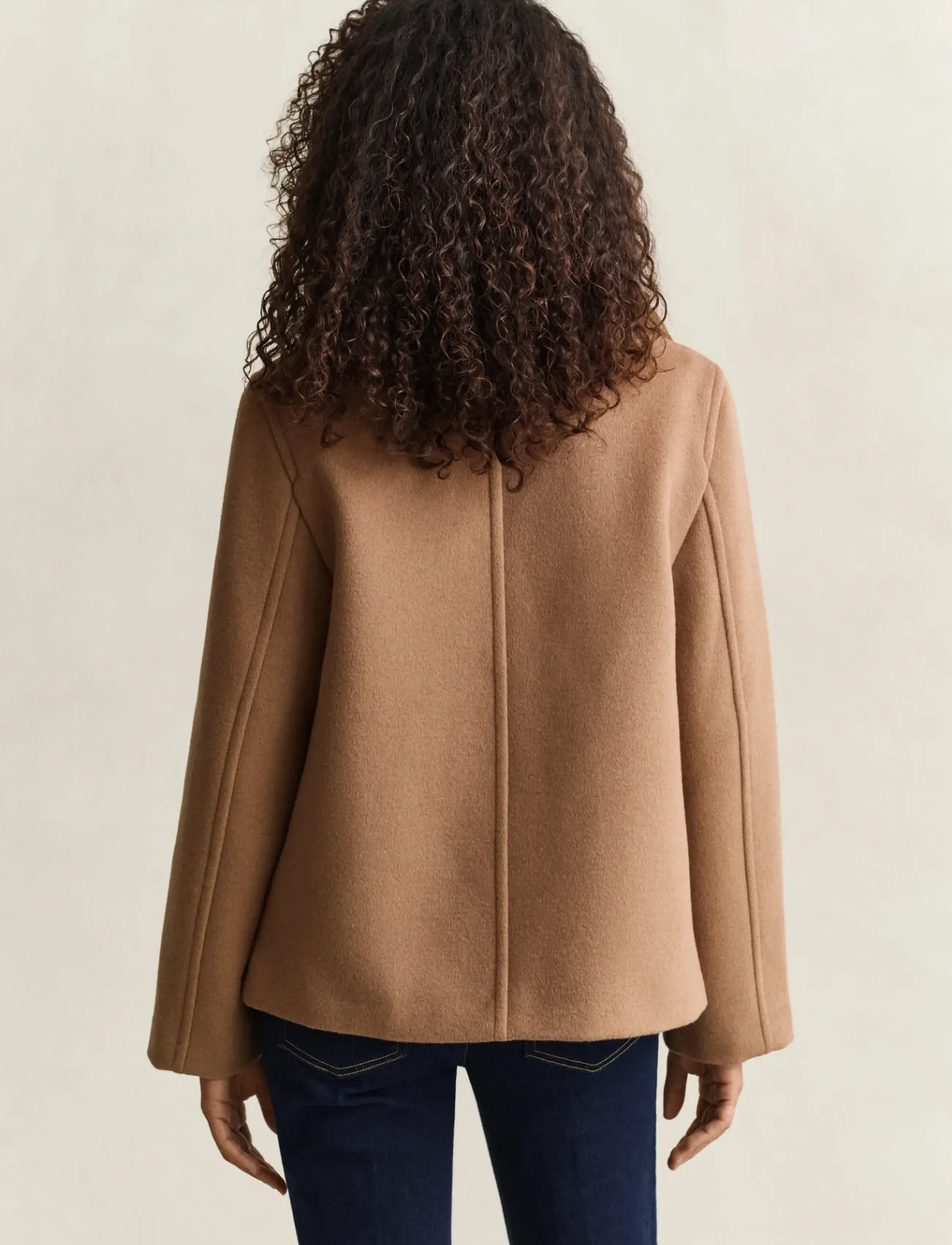Gant - FAUX FUR COLLAR WOOL BLEND JACKET - ulljackor - warm khaki - 2