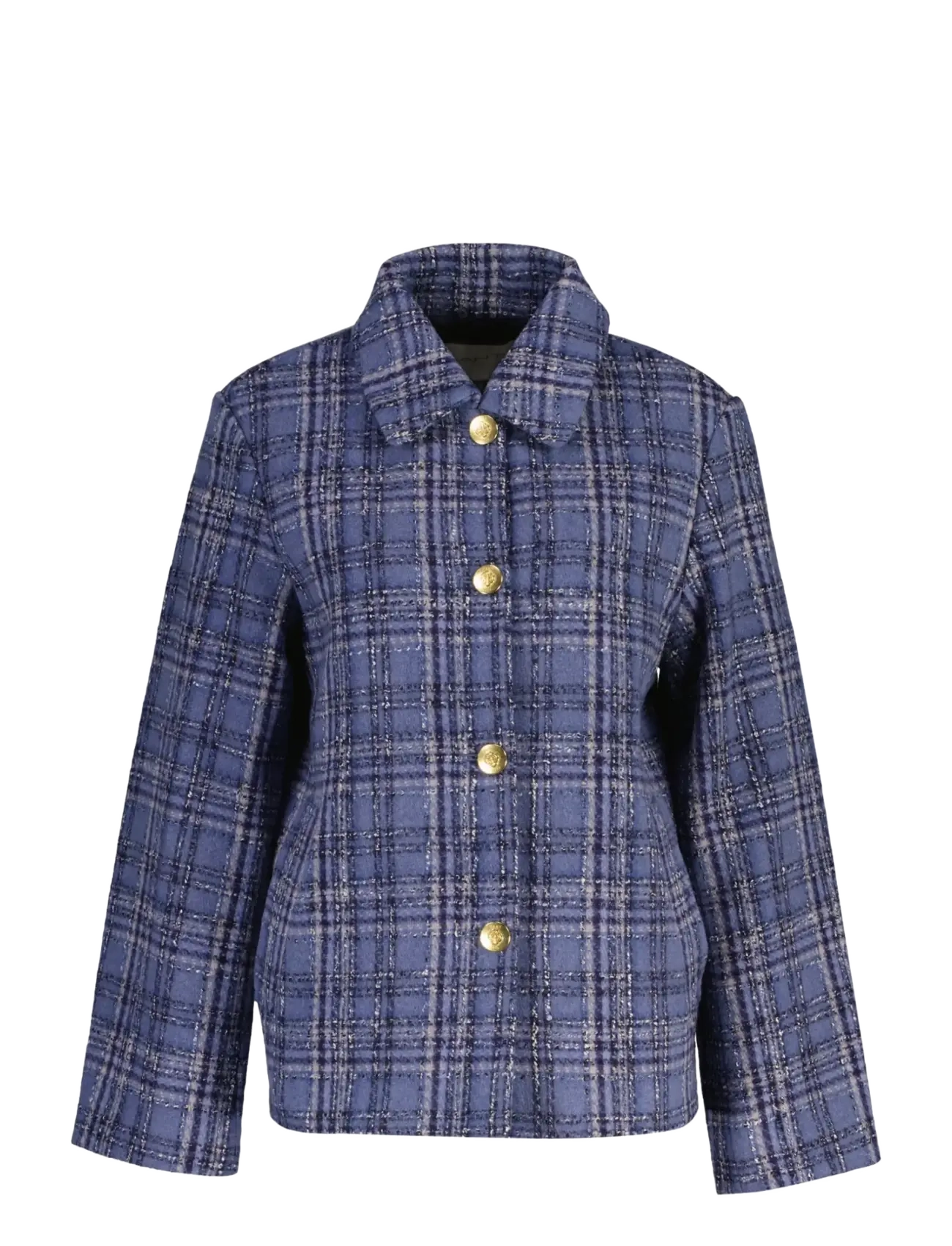 Gant CHECKED BOUCLE WOOL BLEND JACKET - Bouclé - BLUE HORIZON / blue